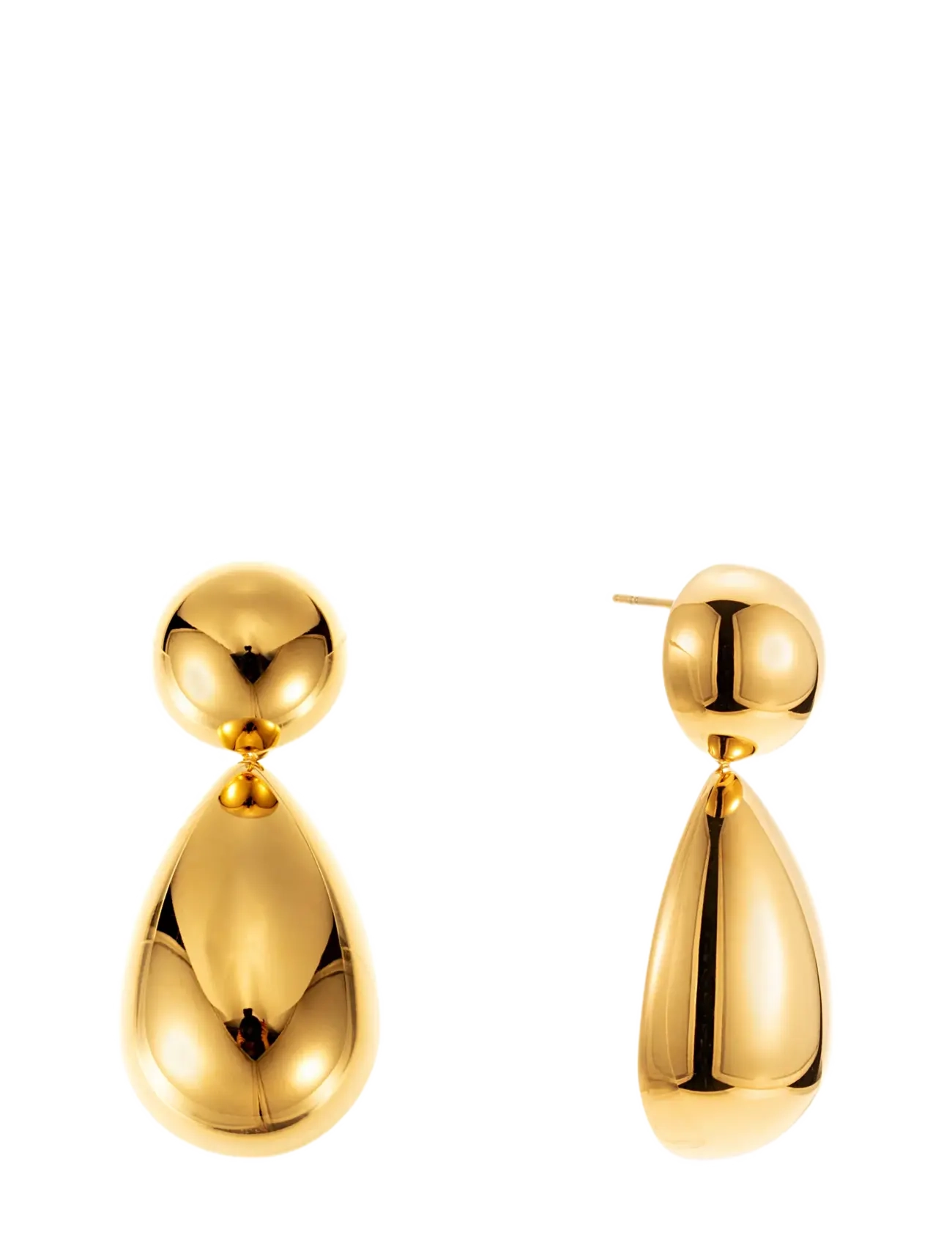 By Jolima Pebble Mini Earring, Pebble Dråbeøreringe, Guld, Str: ONE SIZE 4 cm