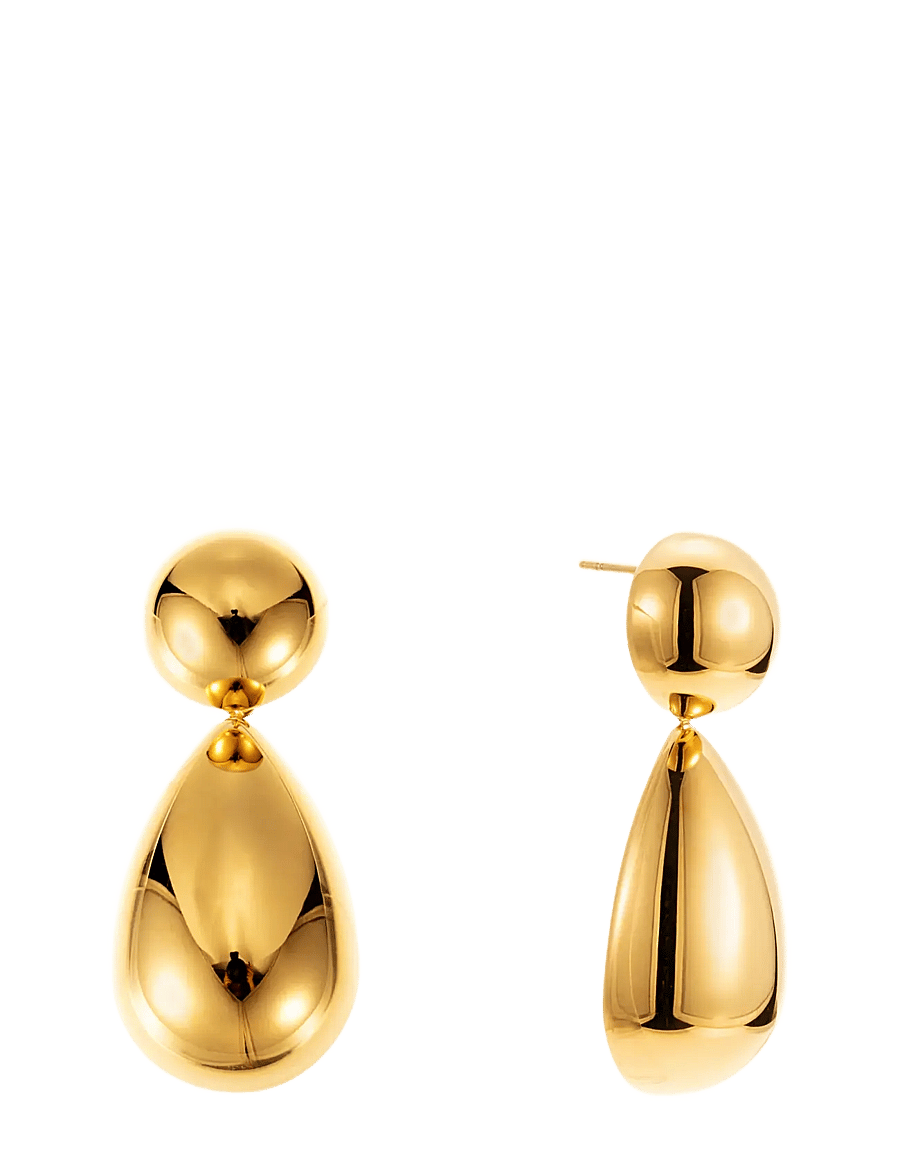 By Jolima - Pebble mini earring - hängande örhängen - gold - 0