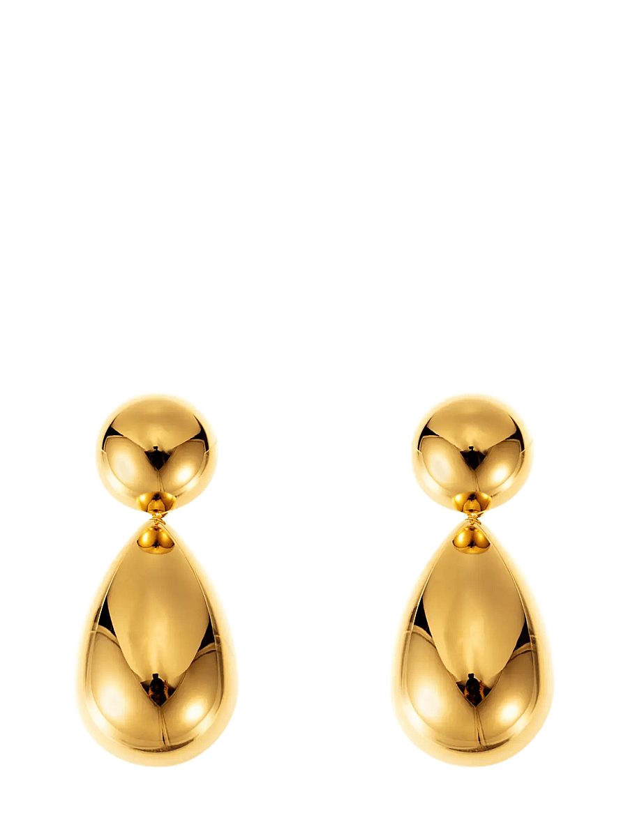 By Jolima - Pebble mini earring - hängande örhängen - gold - 1