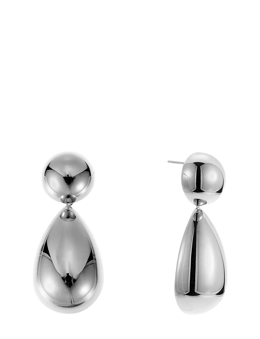 By Jolima - Pebble mini earring - hängande örhängen - silver - 0