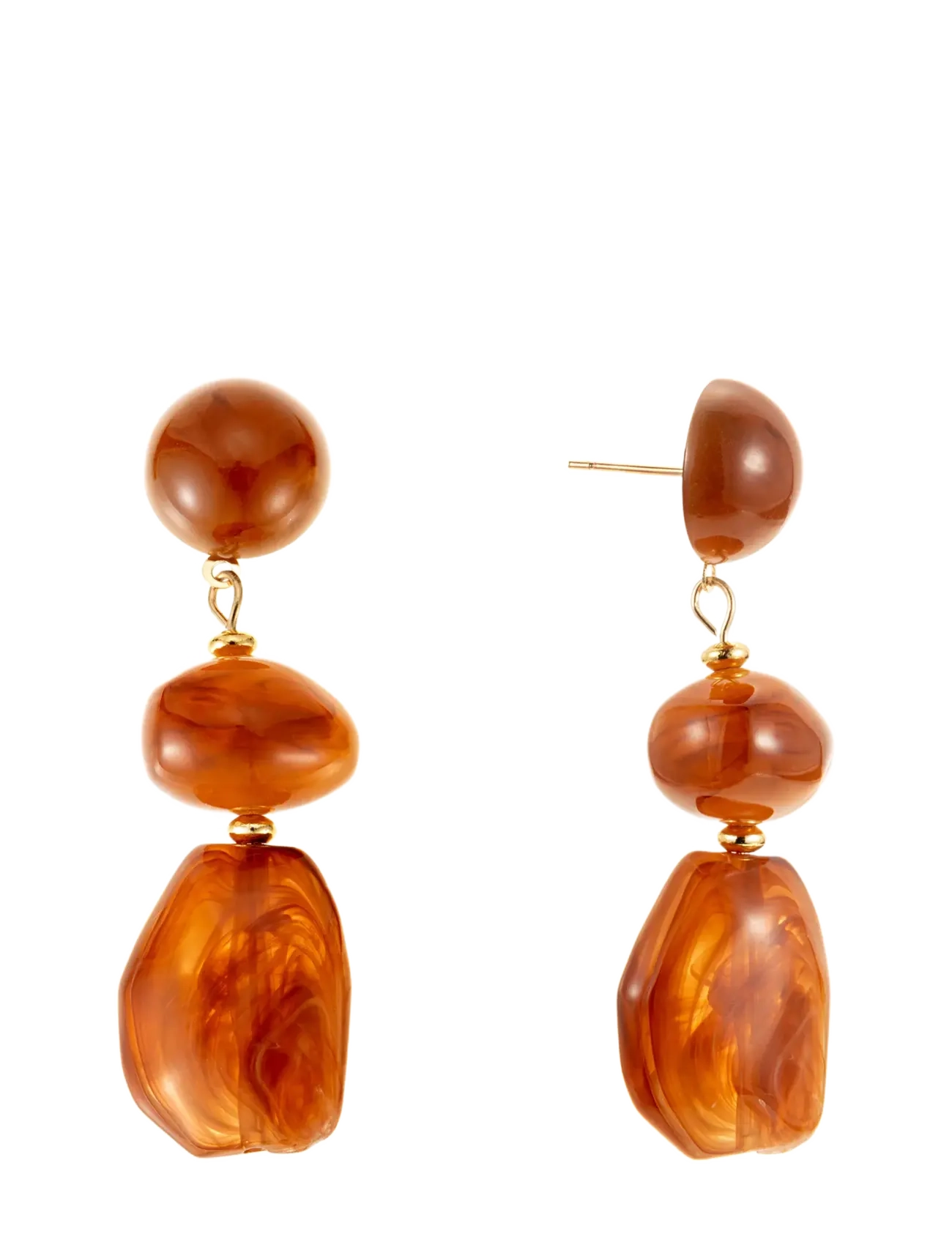 By Jolima Resin drop earring - Örhängen - BROWN / brown