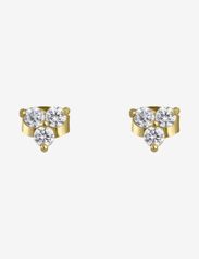 By Jolima - Flower crystal earring - stud earrings - clear/gold - 1