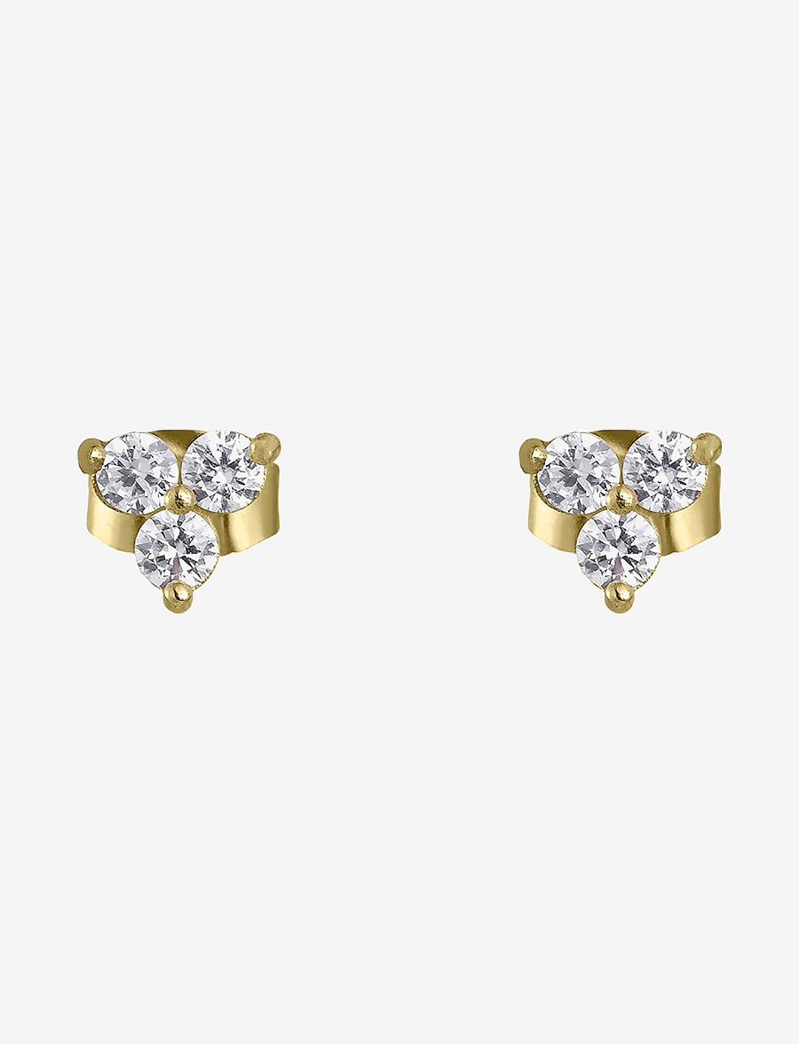 By Jolima - Flower crystal earring - ohrstecker - clear/gold - 1