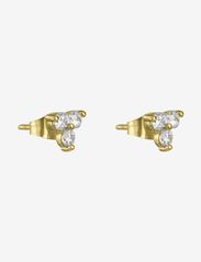 By Jolima - Flower crystal earring - stud earrings - clear/gold - 2