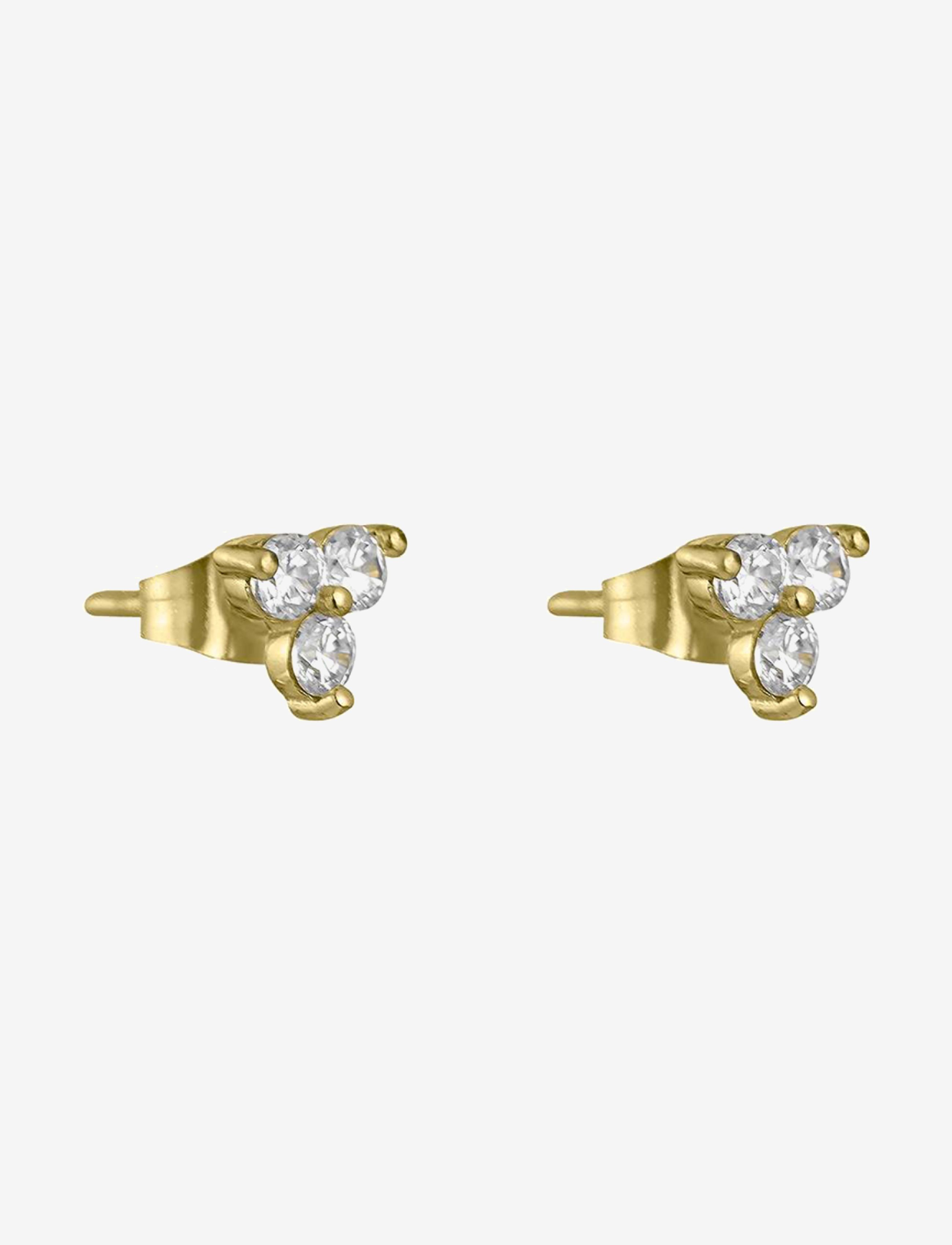 By Jolima - Flower crystal earring - ohrstecker - clear/gold - 2