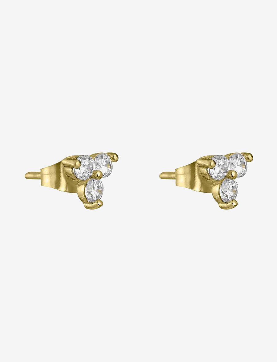 By Jolima - Flower crystal earring - ohrstecker - clear/gold - 2