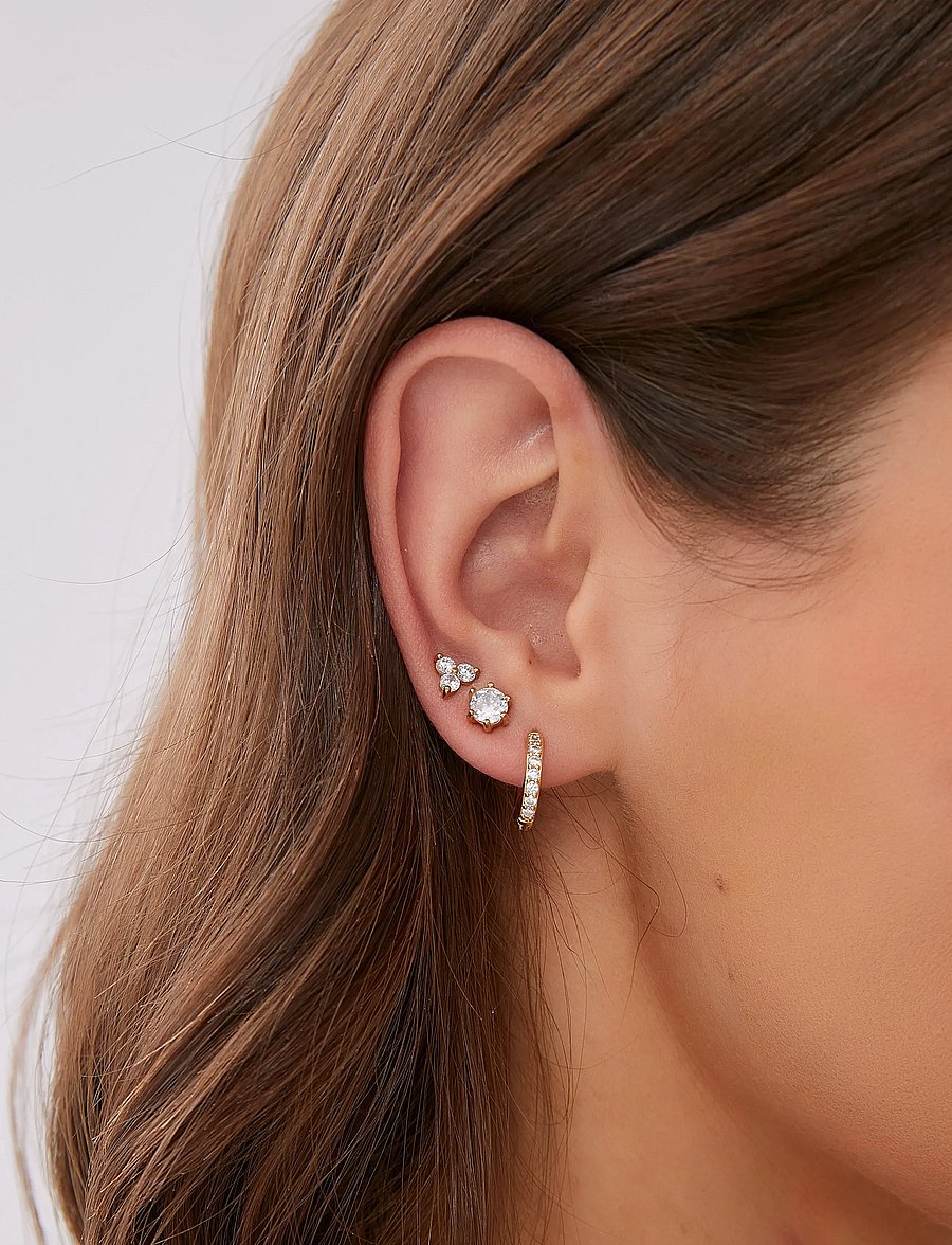 By Jolima - Flower crystal earring - ohrstecker - clear/gold - 0