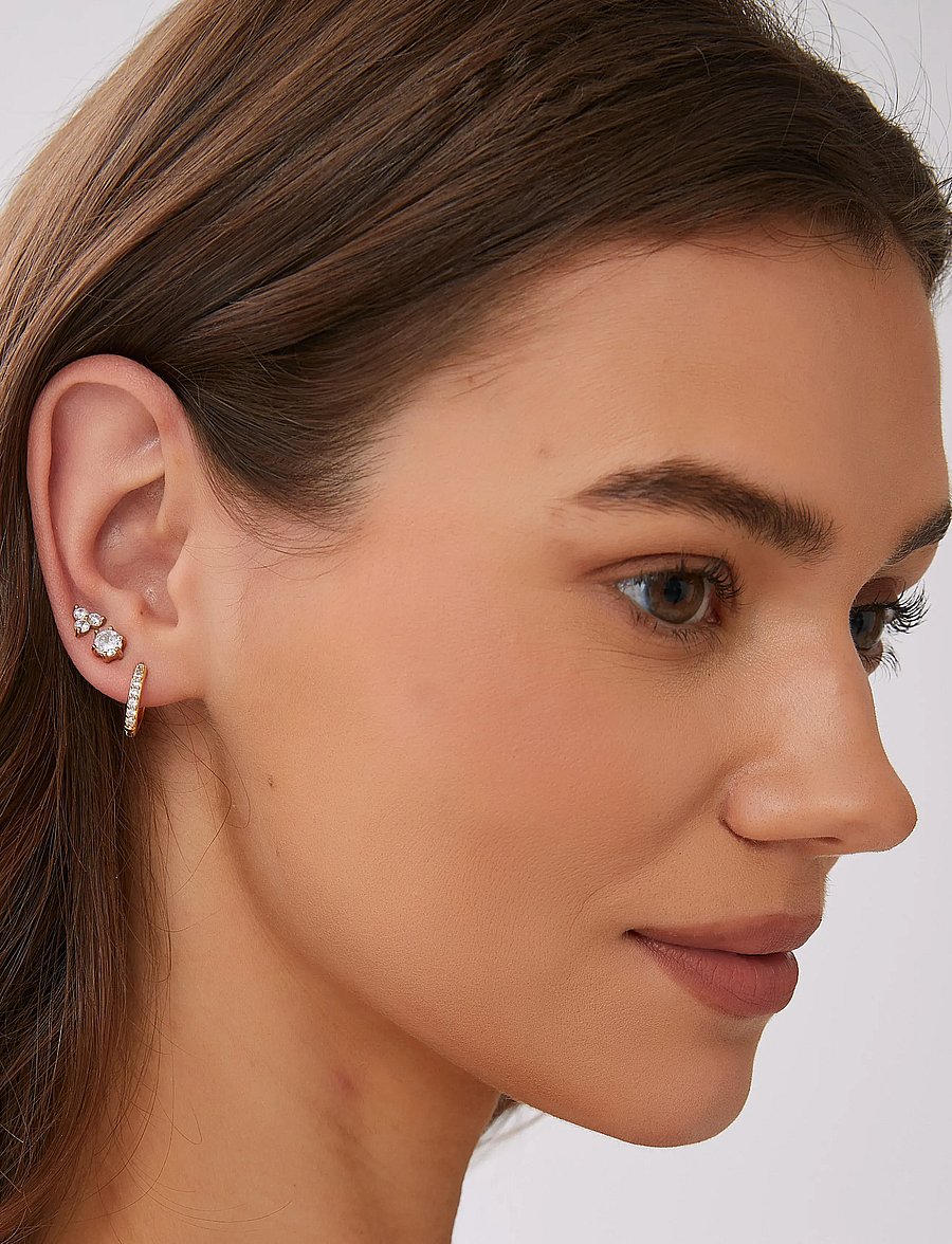 By Jolima - Flower crystal earring - ohrstecker - clear/gold - 3