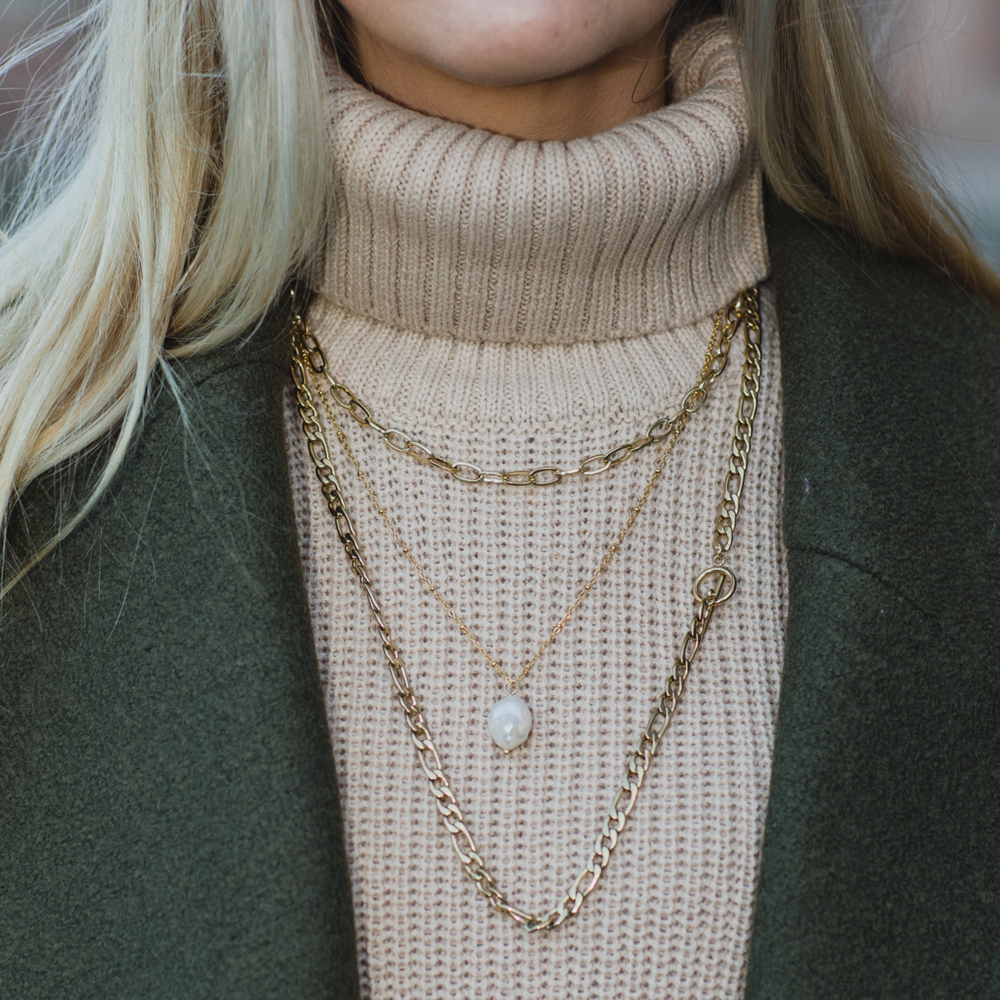 By Jolima - Adele chain necklace, gold - gold - 3