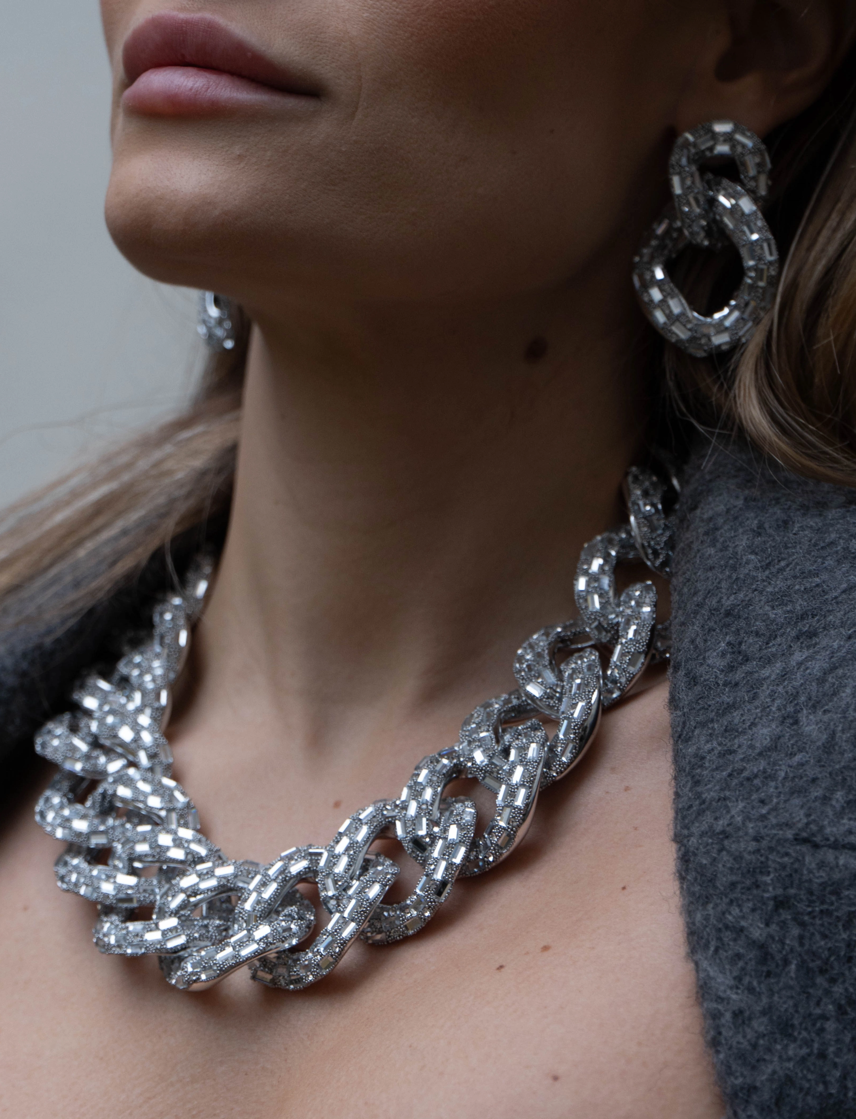 By Jolima Sparkle Crystal Necklace, Damen, Kristall Kette, Silber, Gr.ONE SIZE