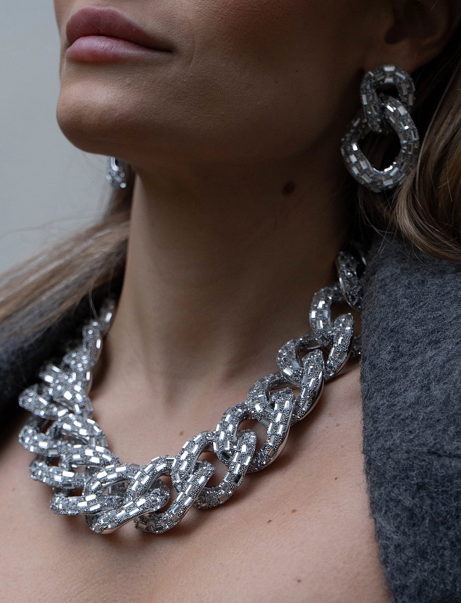 By Jolima - Sparkle Crystal Necklace - halsketten - silver - 0