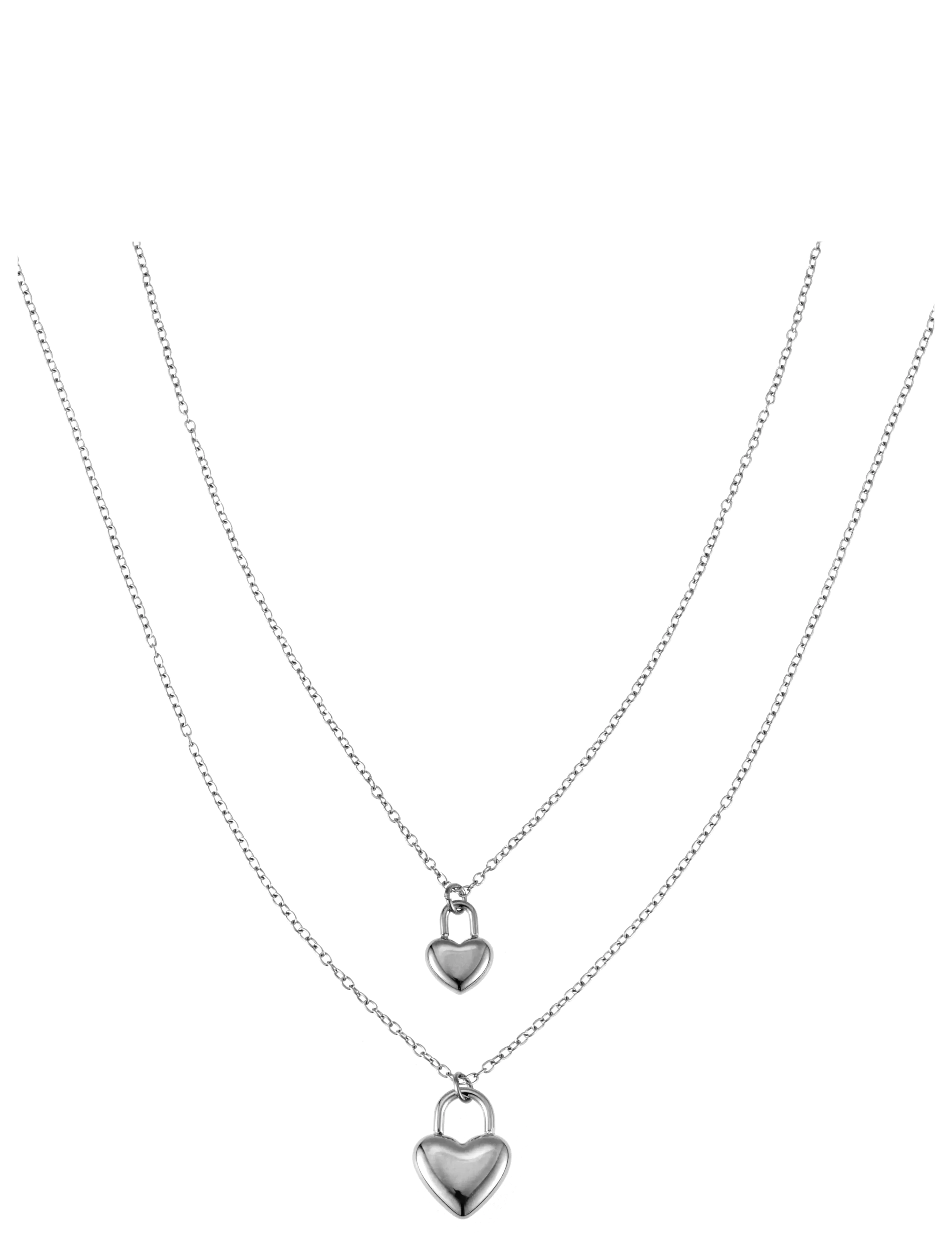 BY JOLIMA Heart Locker Kette Silber - One Size 45 Cm - Damen