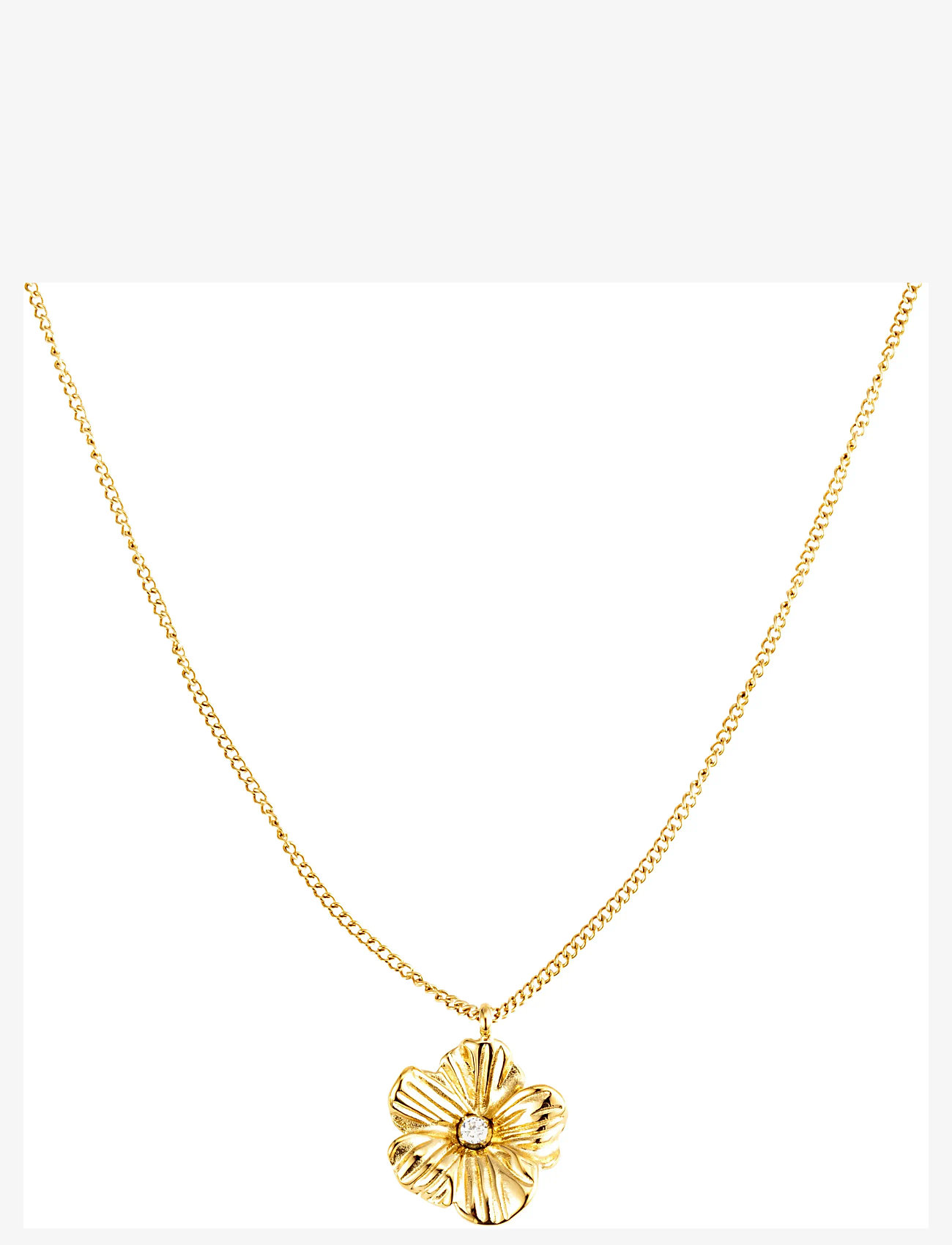 By Jolima - Daisy crystal necklace - konfirmationstøj - gold - 1