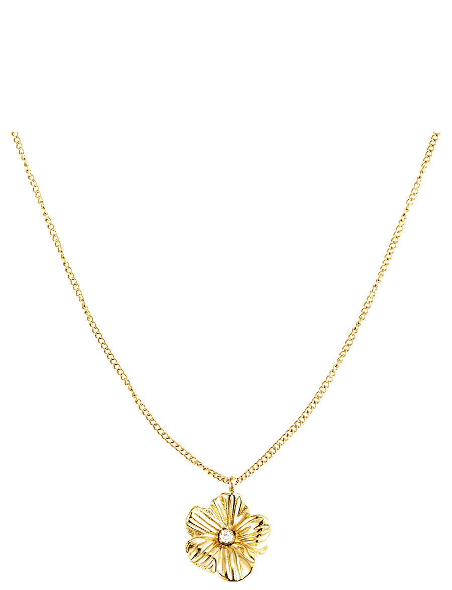 By Jolima - Daisy crystal necklace - konfirmation - gold - 1