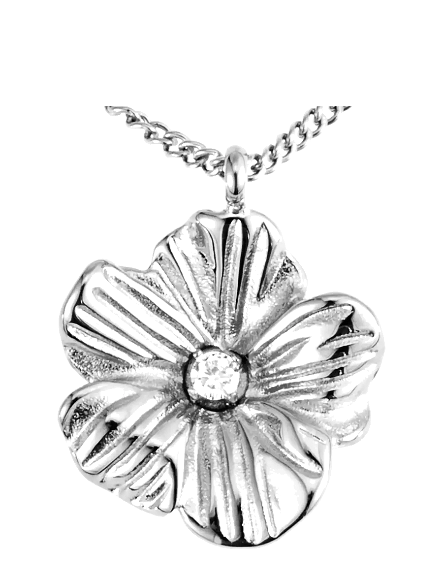 By Jolima - Daisy crystal necklace - naszyjniki łańcuszkowe - silver - 1