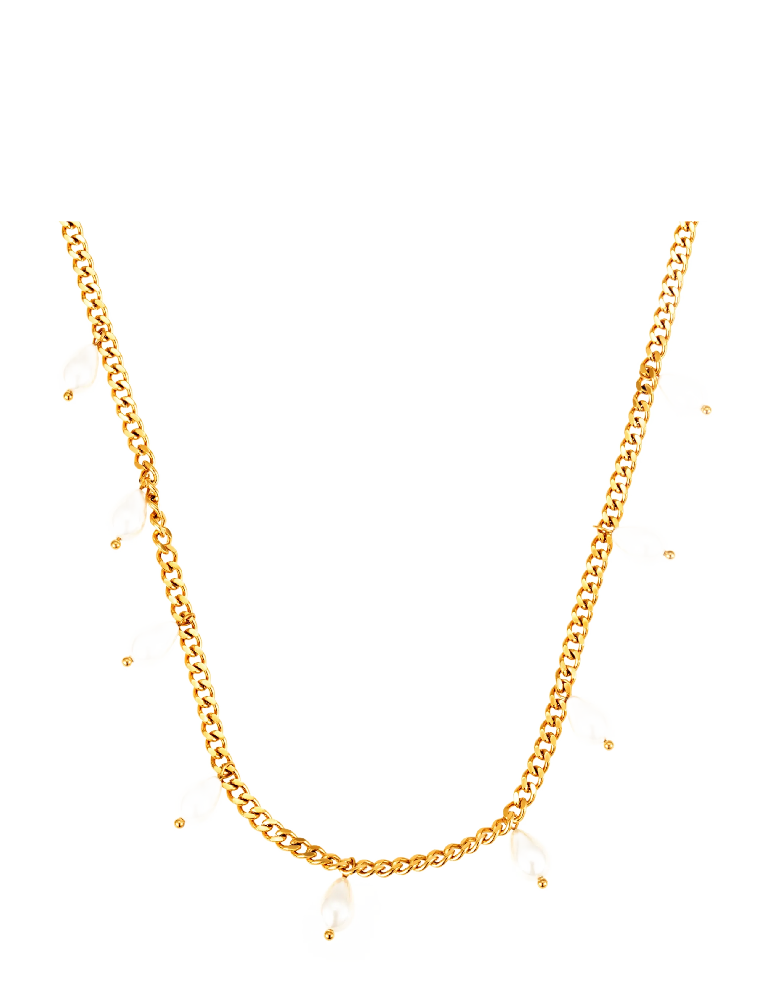 By Jolima Sanremo Charm Necklace, Perle Charm Halskæde, Guld, Str: ONE SIZE 47 cm