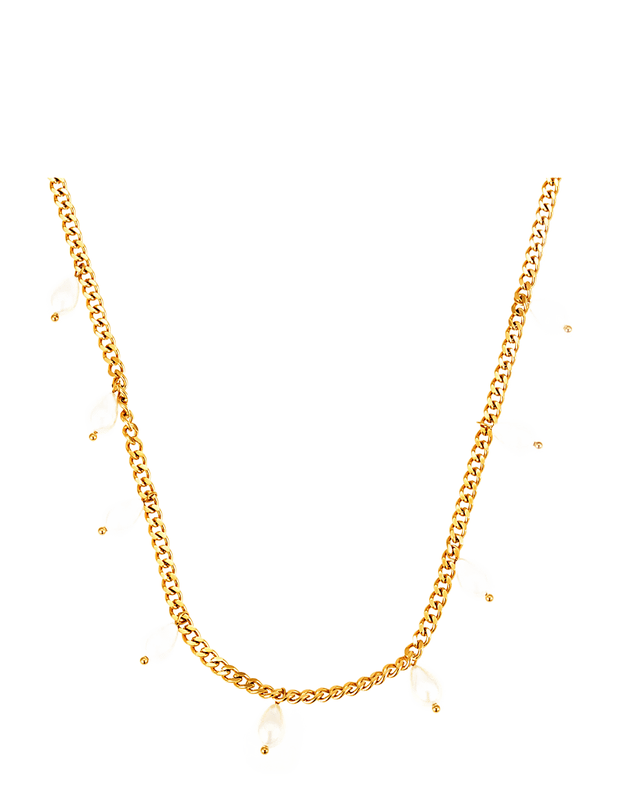 By Jolima - Sanremo charm necklace steel - gold - 0