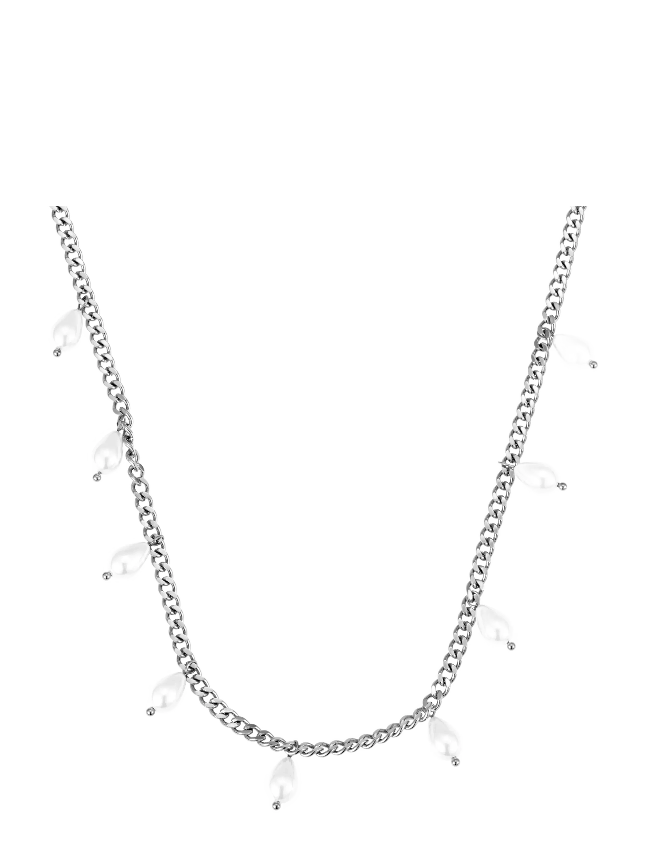 By Jolima Sanremo Charm Necklace, Perle Charm Halskæde, Sølv, Str: ONE SIZE 47 cm