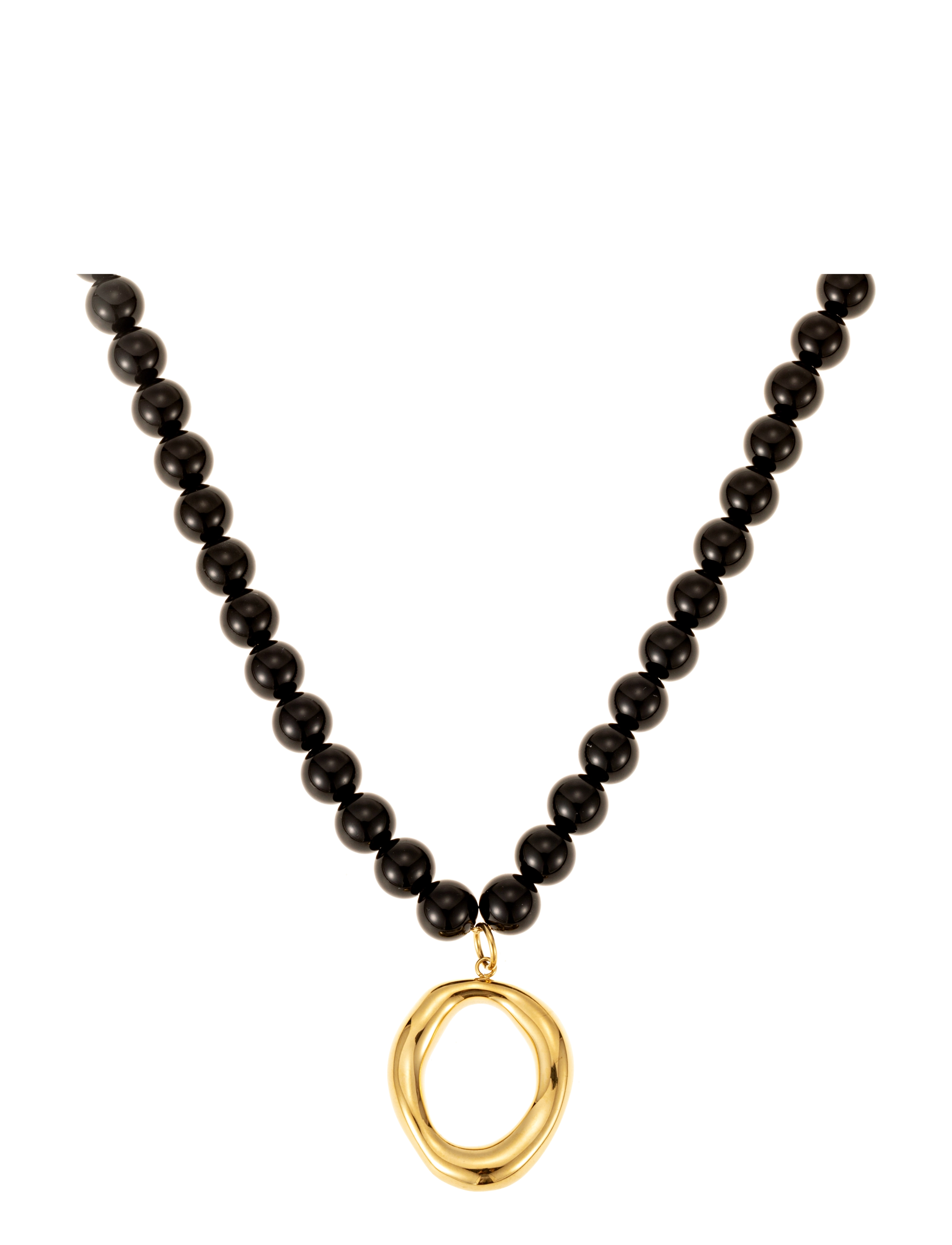By Jolima Halo bead necklace - Statement halskæder - BLACK / black