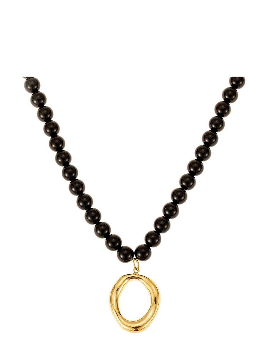 By Jolima - Halo bead necklace - statement halskæder - black - 0