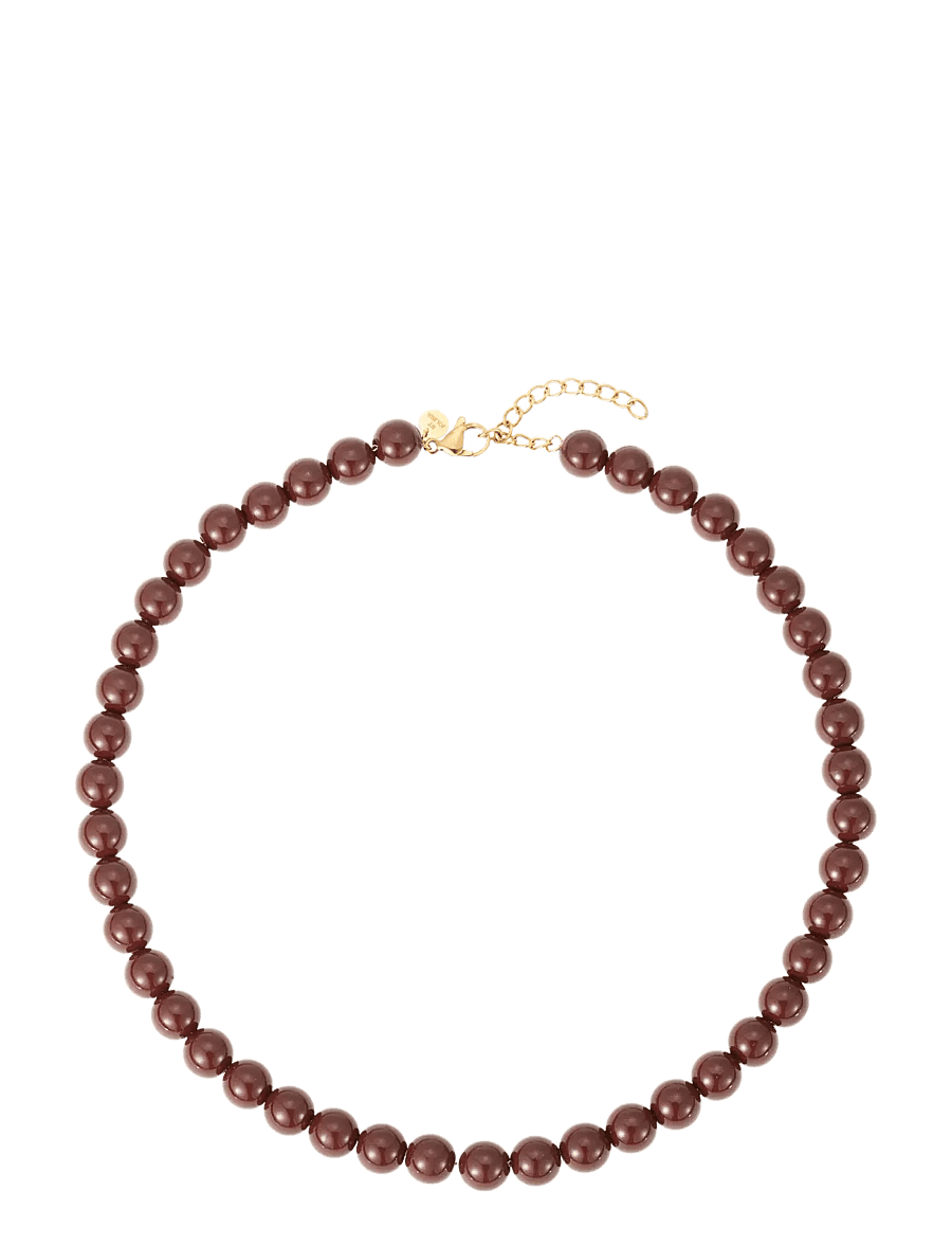 By Jolima - Cecile pearl necklace - perlekæder - brown - 1