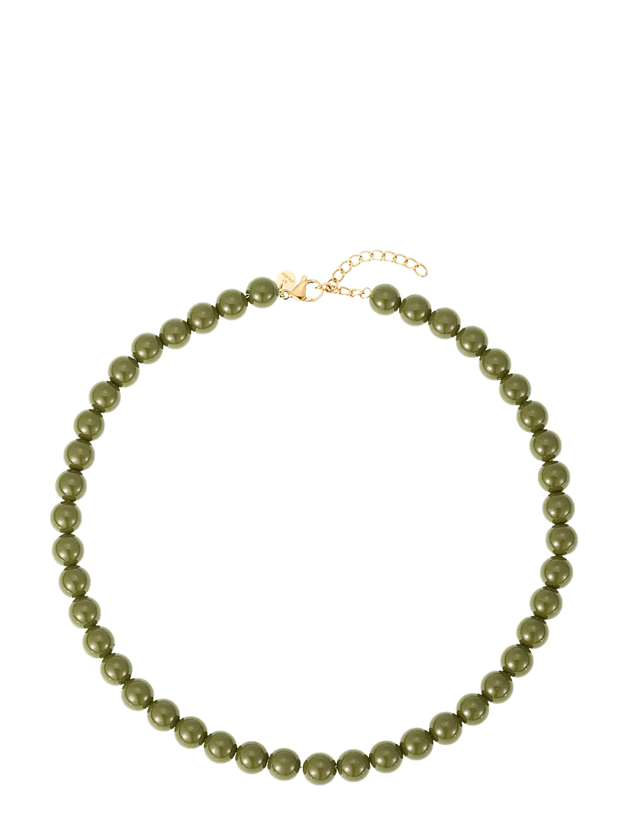By Jolima - Cecile pearl necklace - perlekæder - green - 1