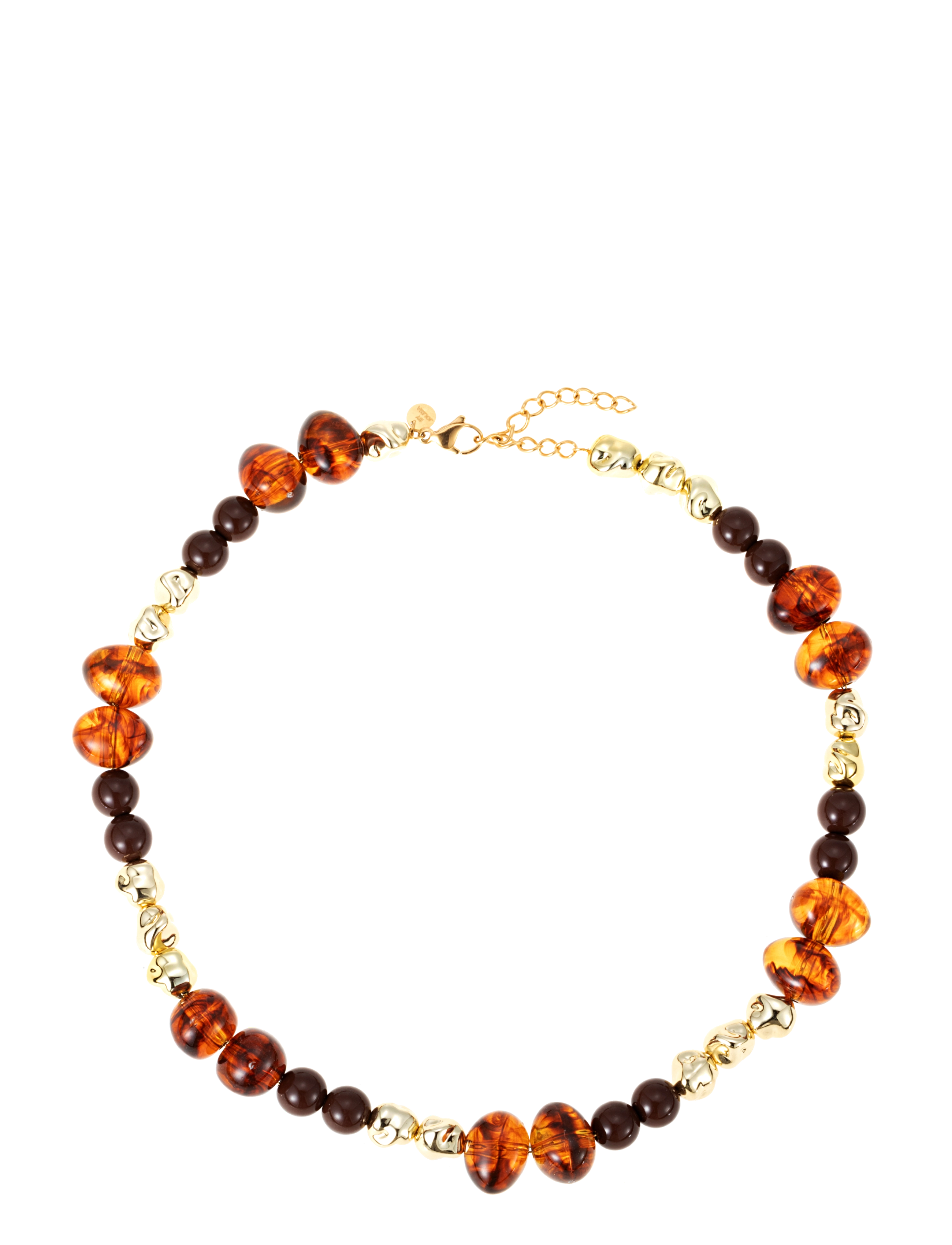 By Jolima Francie brown mix necklace - Summer in the city - BROWN / brown