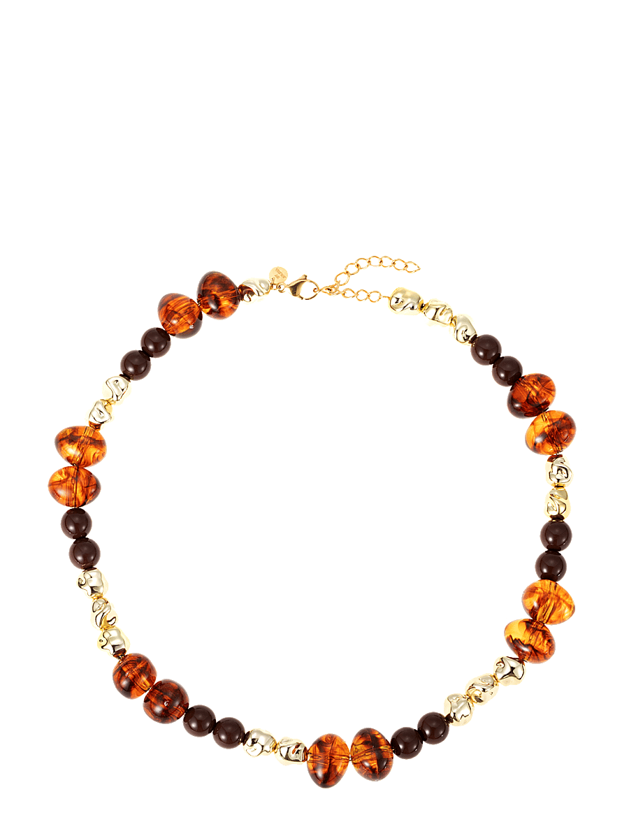 By Jolima - Francie brown mix necklace - halsketten - brown - 1