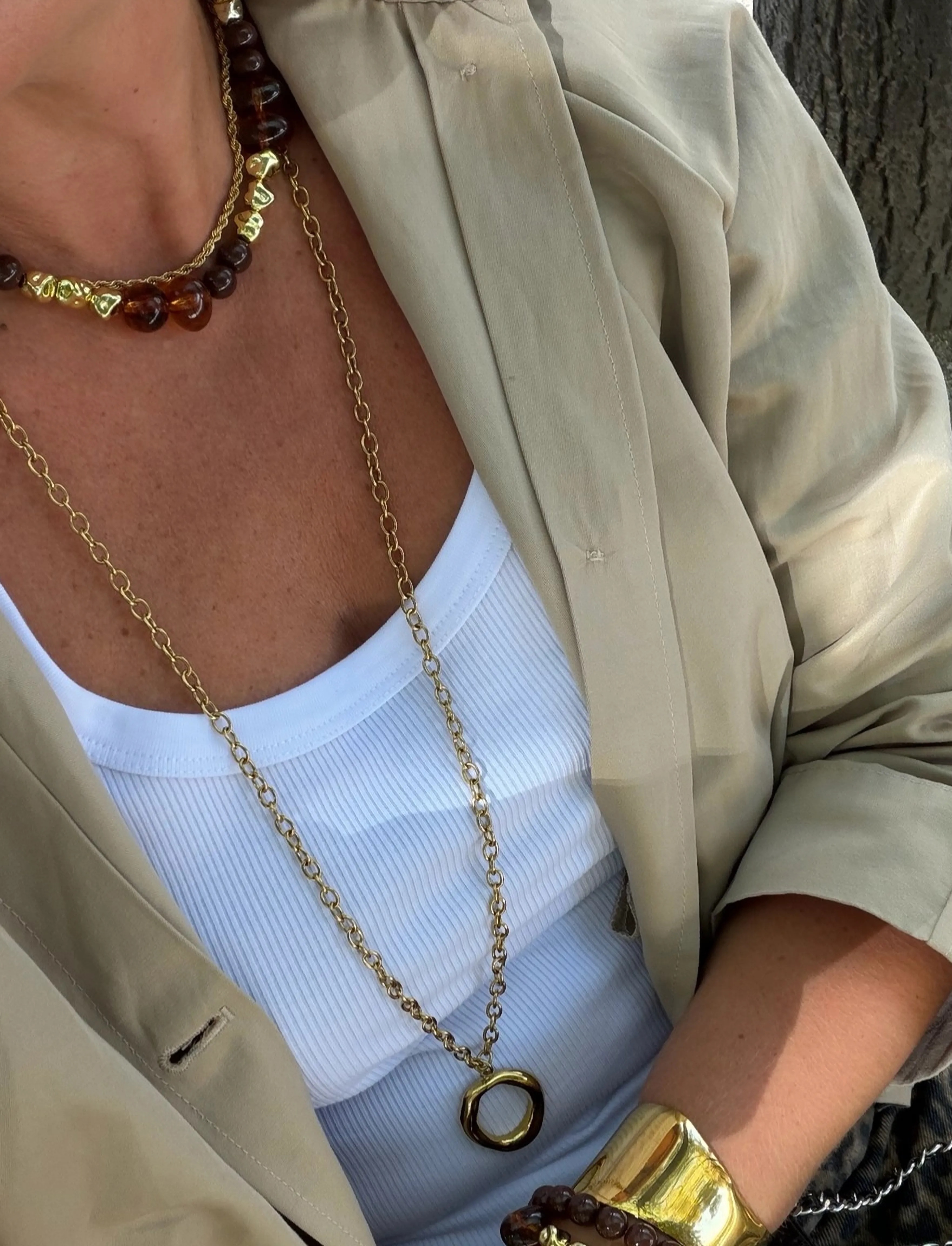 By Jolima - Francie brown mix necklace - necklaces - brown - 0