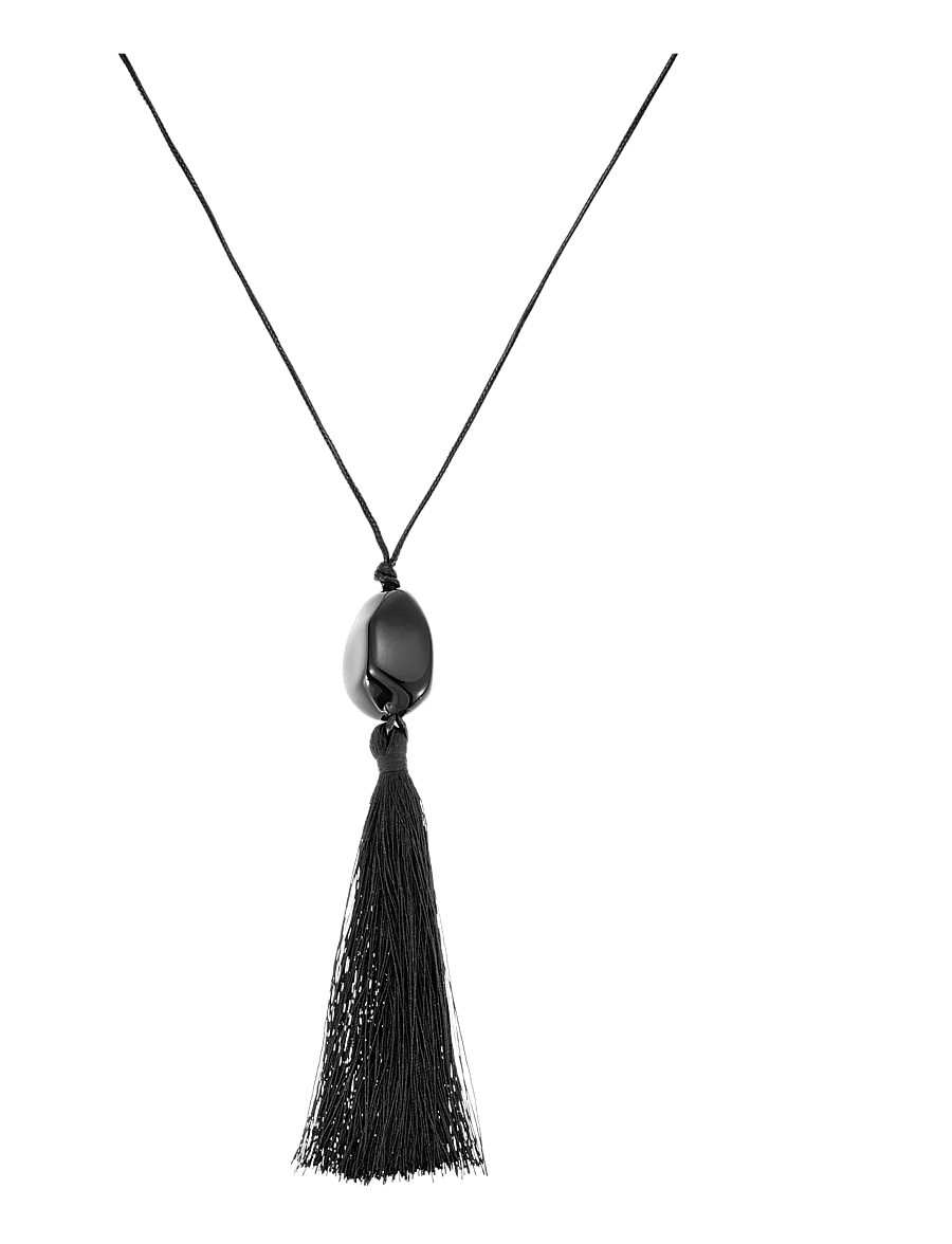 By Jolima - Lucie tassle necklace - statement halskæder - black - 1