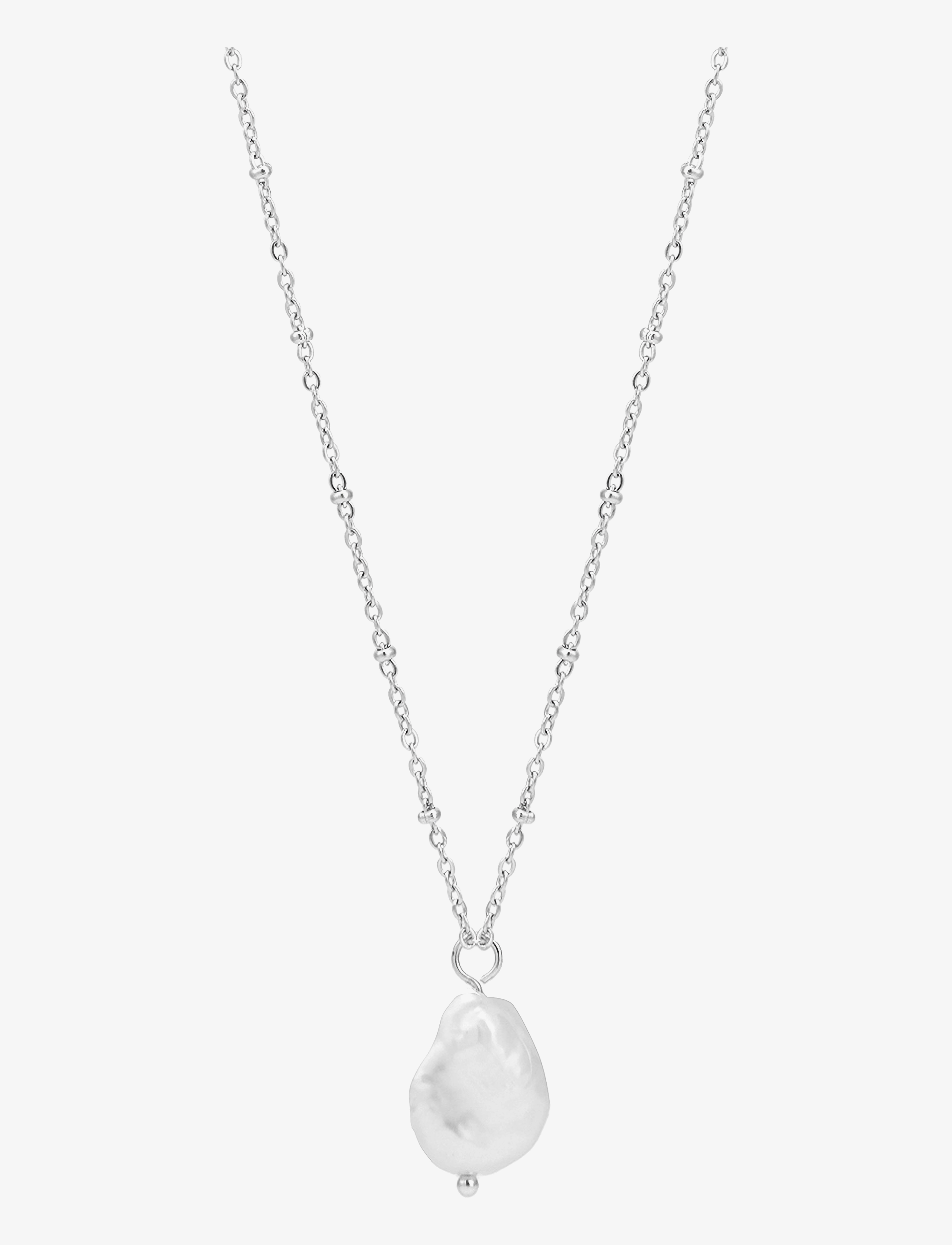 By Jolima - Naxos pearl pendant necklace - silver - 0