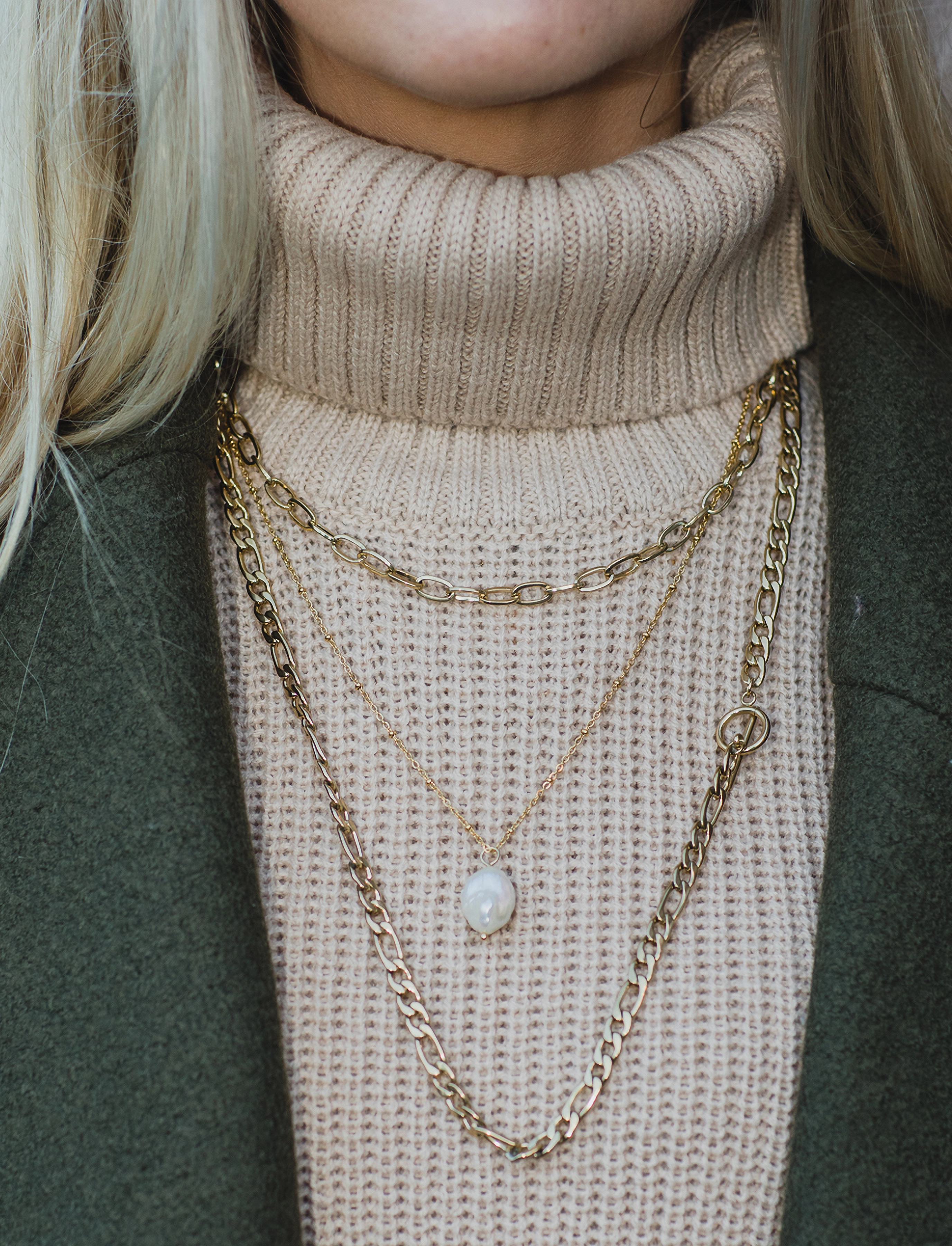 By Jolima - Nancy chain necklace, Gold - gold - 2