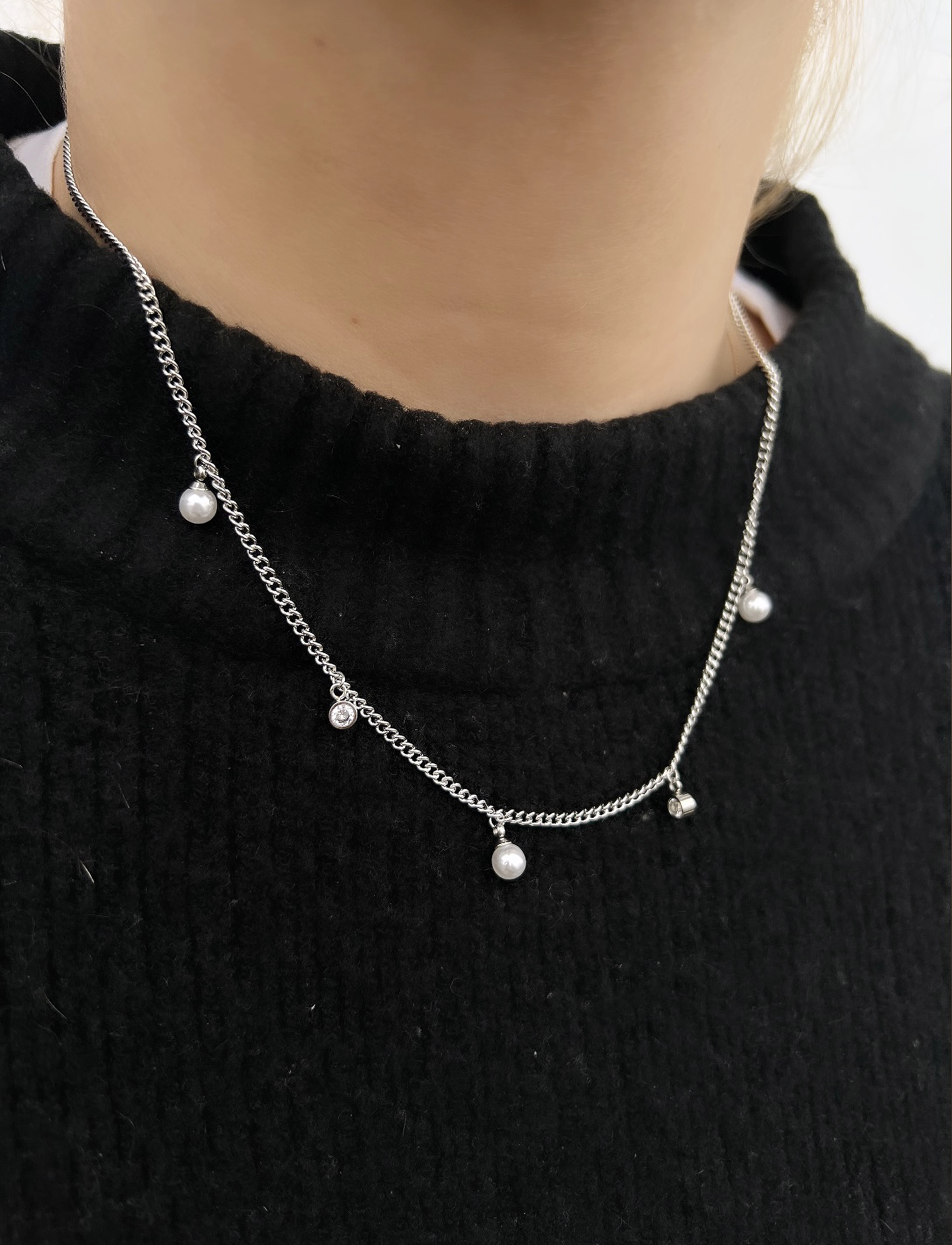 By Jolima - Liz short pearl Necklace, 42 cm silver - silver - 2
