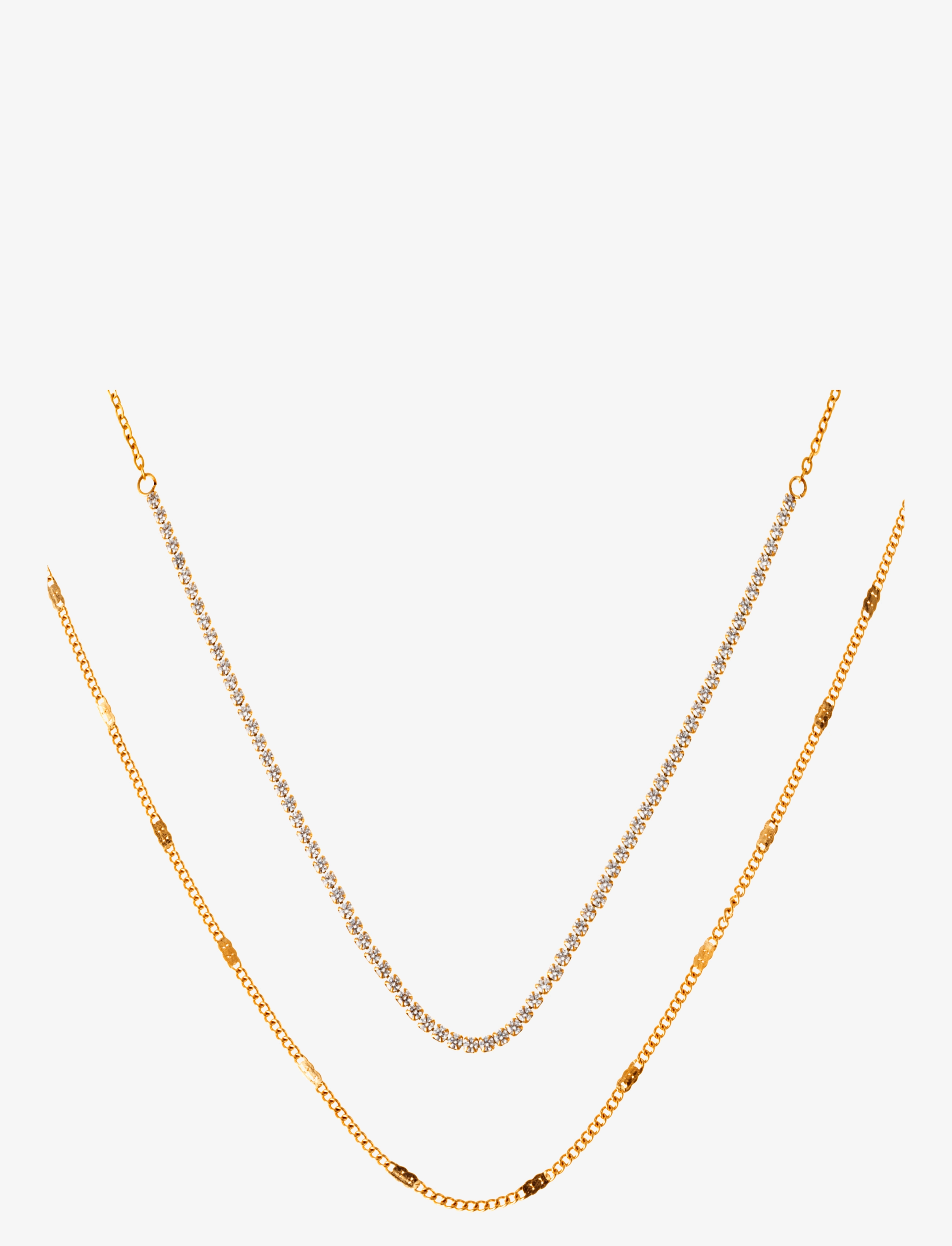 By Jolima - Celine crystal chain necklace, clear gold - gold - 0