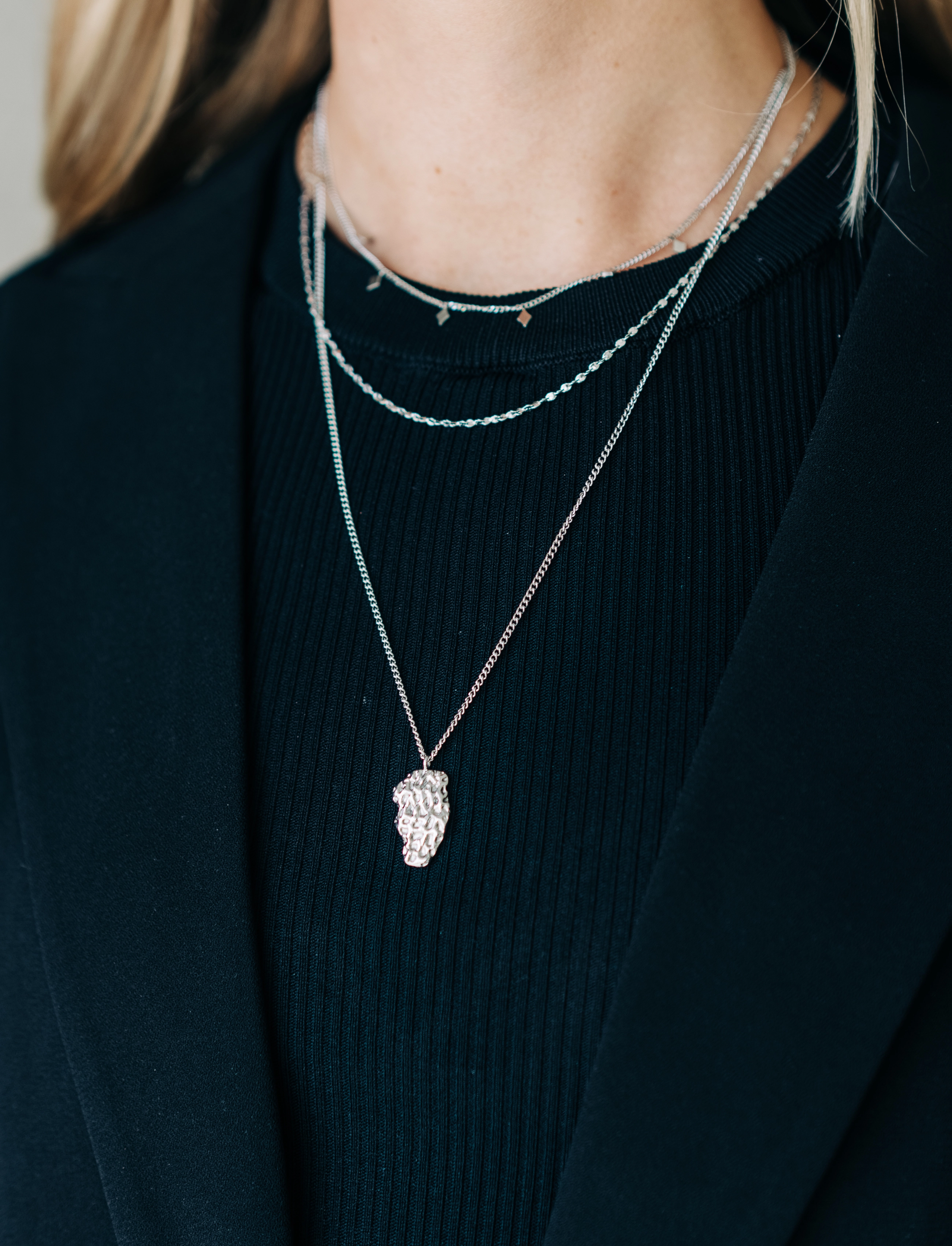 By Jolima - Roxanne pendant necklace, steel - silver - 1