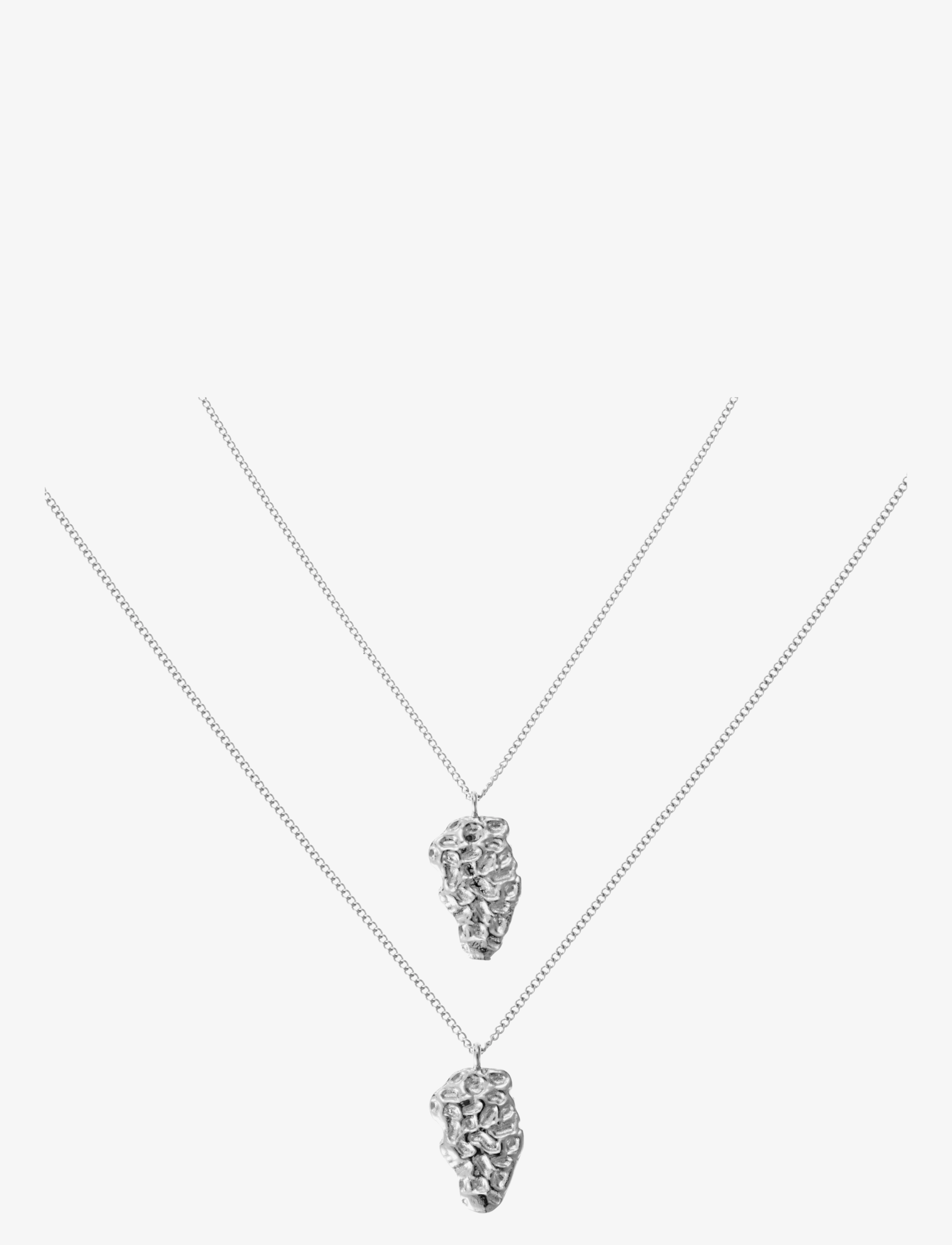 By Jolima - Roxanne double pendant necklace, steel - silver - 0