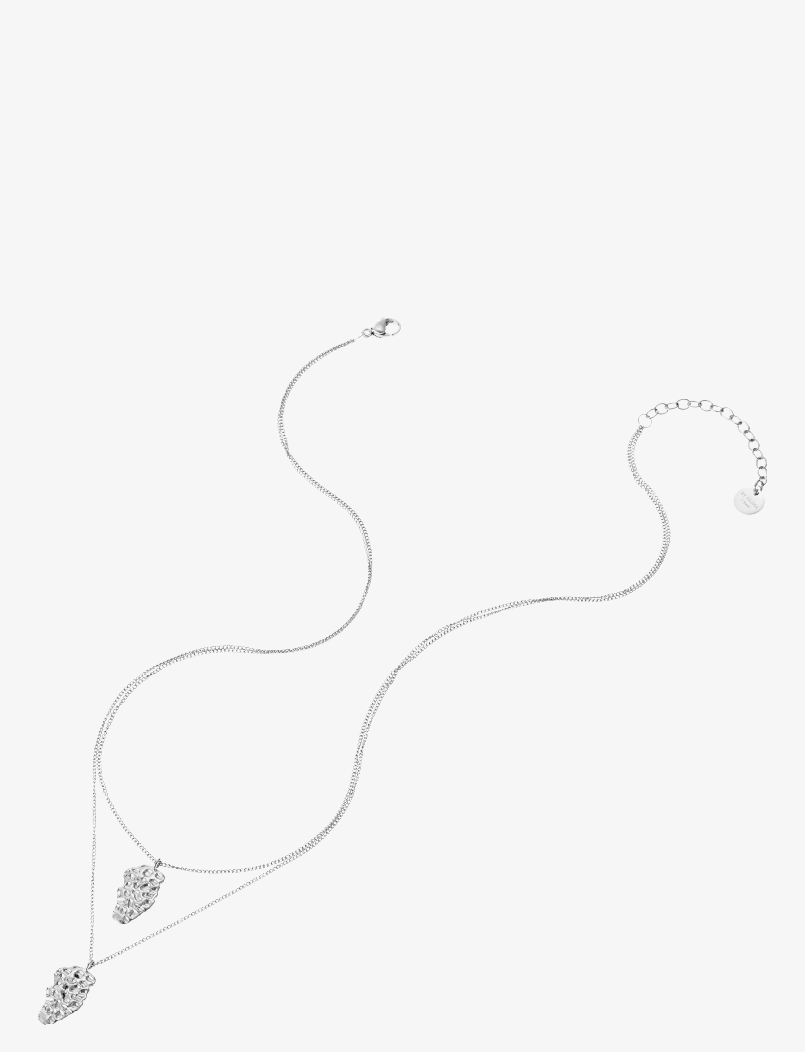 By Jolima - Roxanne double pendant necklace, steel - silver - 1