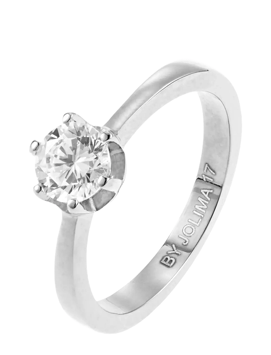By Jolima - Classic solitaire stone ring - konfirmatsioon - silver - 1