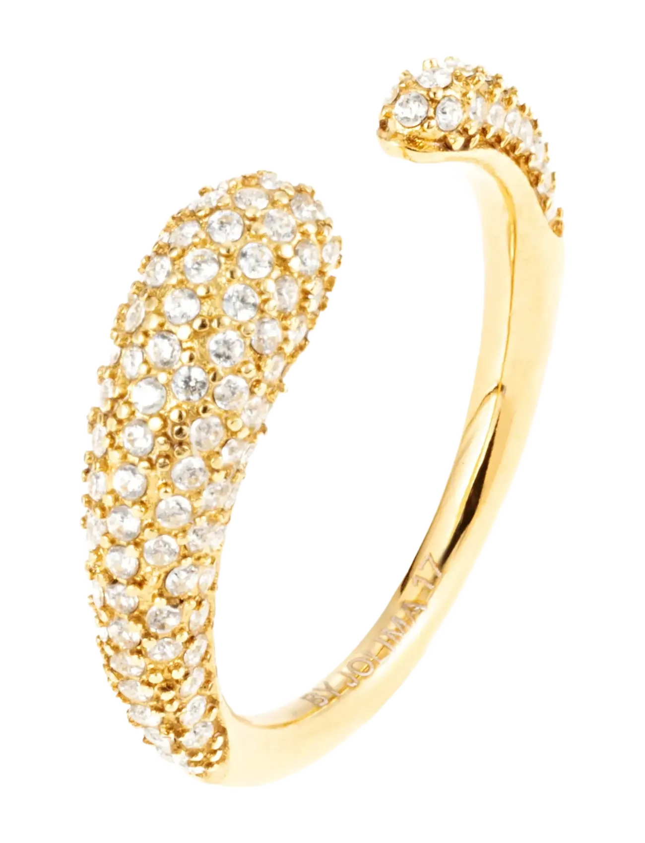 C SHAPE CRYSTAL RING - SILVER