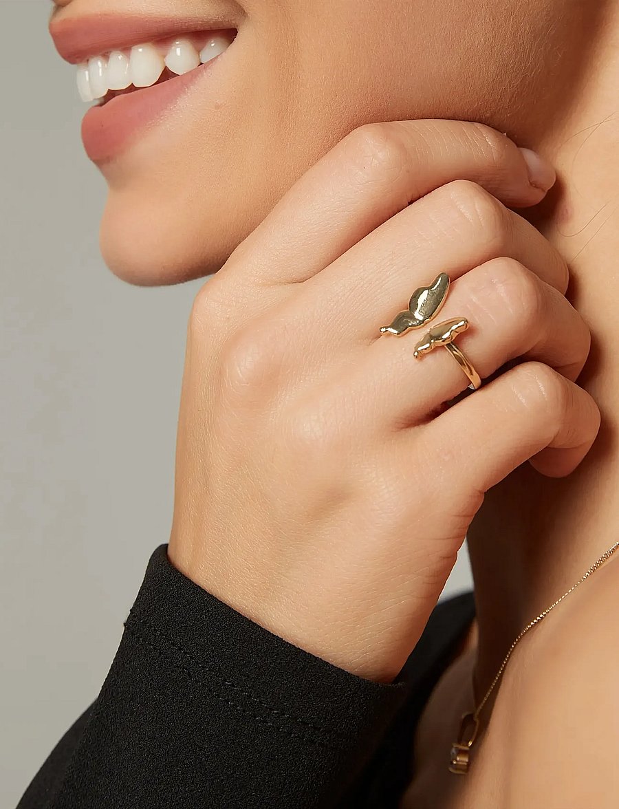 By Jolima - Butterfly ring - konfirmationstøj - gold - 3