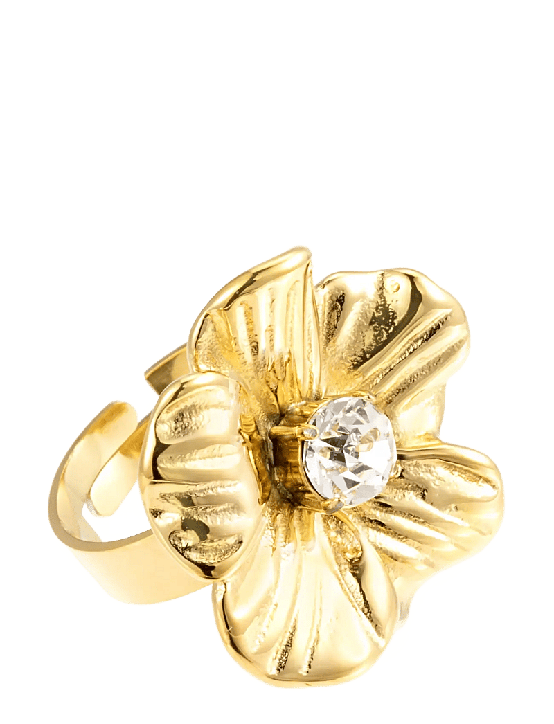 By Jolima - Daisy crystal ring - konfirmationstøj - gold - 1