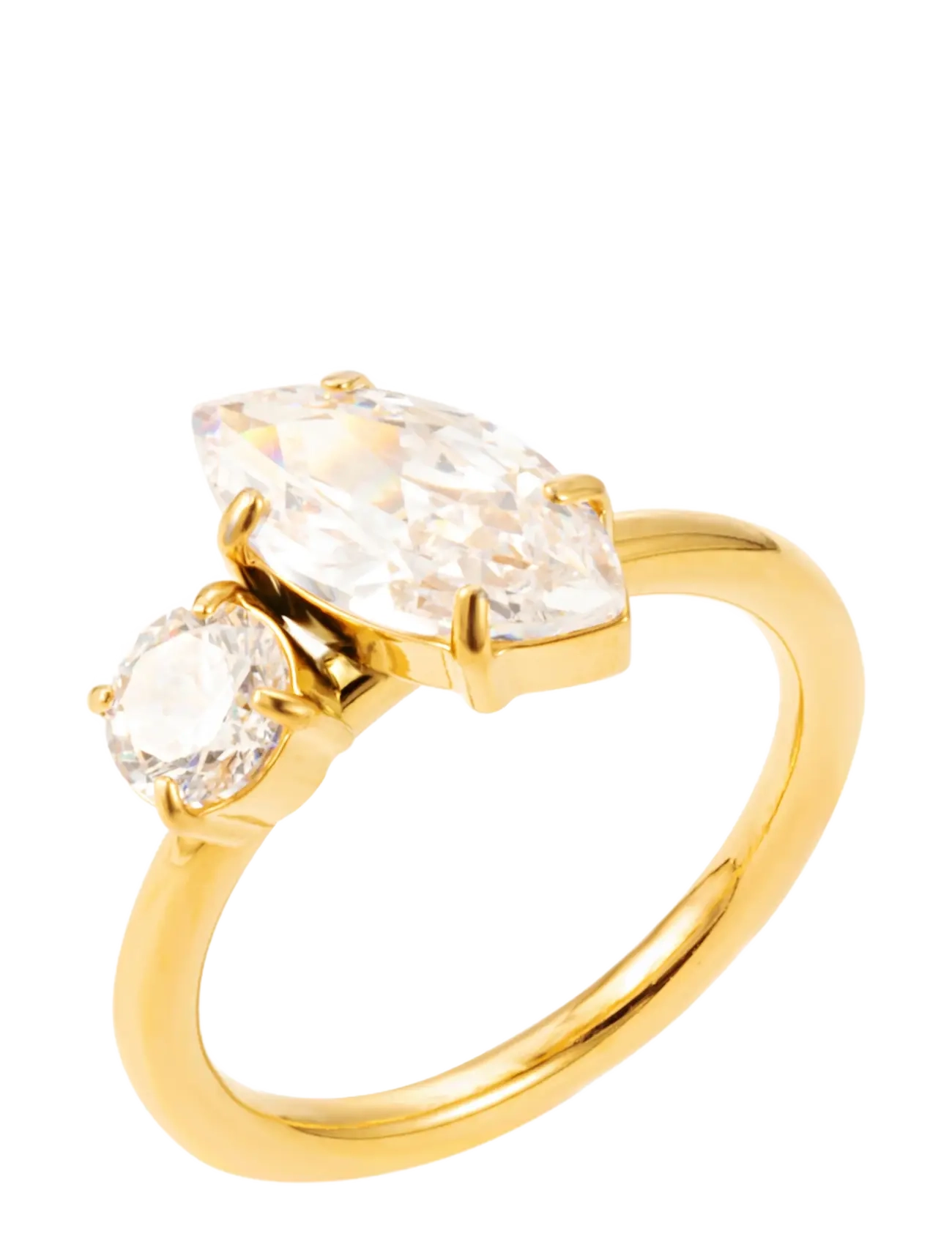 By Jolima Teardrop double ring - Accessoires - GOLD / gold