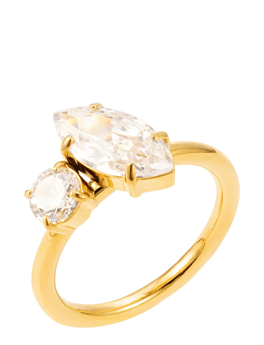 By Jolima - Teardrop double ring - ringe - gold - 1