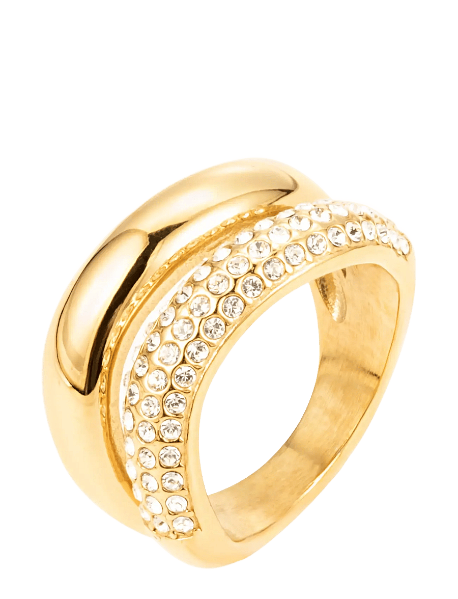 By Jolima - Big double crystal ring - ringe - gold - 1