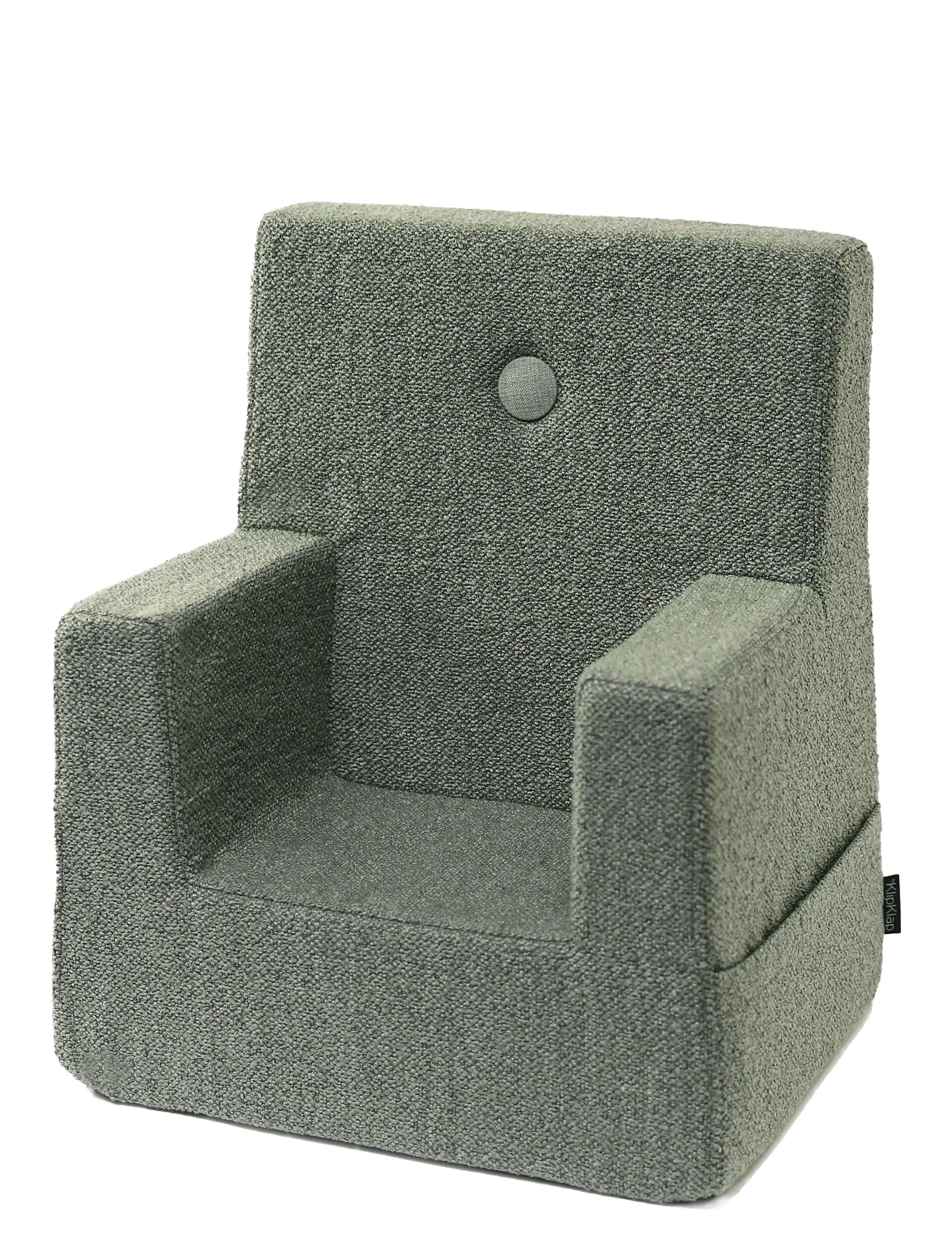 By KlipKlap By KlipKlap KK Kids Chair - Dusty green bouclé w. light green - By KlipKlap - DUSTY GREEN W. LIGHT GREEN / grey