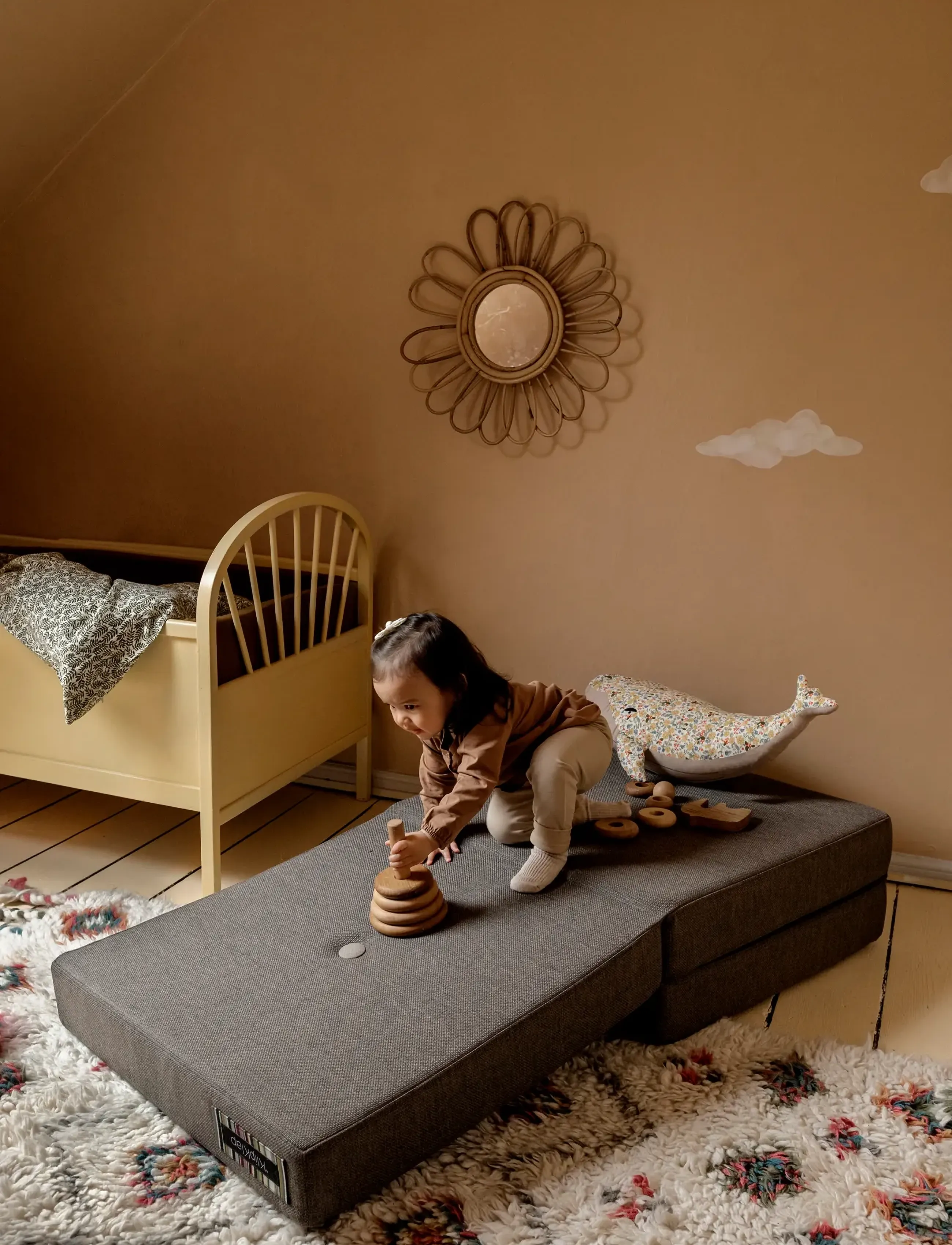 By KlipKlap Kk 3 Fold Single Brown W. Sand, One Size, Furniture, Braun - Sofas, Kinder