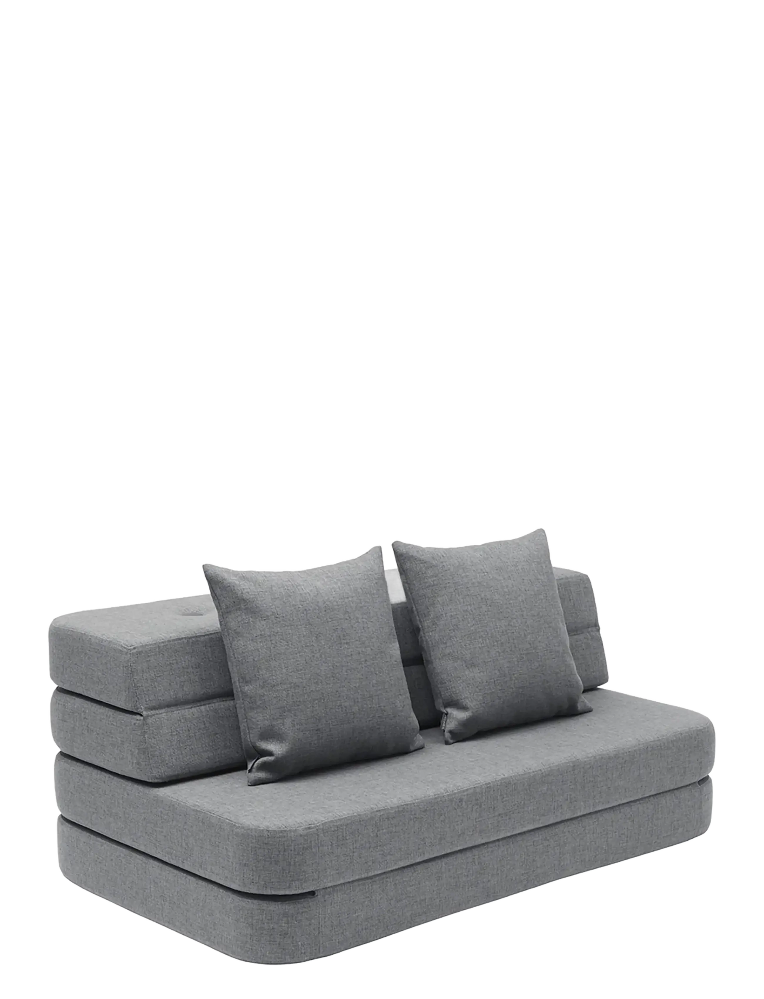 By KlipKlap Kk 3 Fold Sofa Blue Grey W. Grey, Sofas, Grå, Str: ONE SIZE