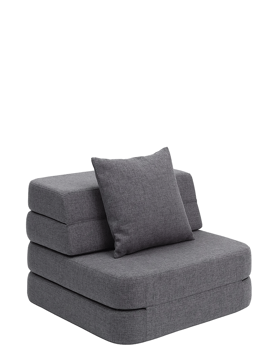 By KlipKlap - KK 3 Fold Sofa Single Soft - Blue Grey w. Grey - möbel - grey - 1