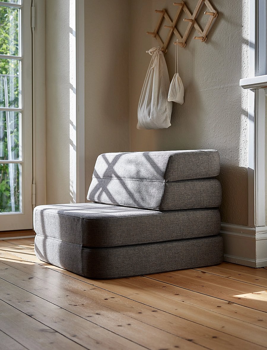 By KlipKlap - KK 3 Fold Sofa Single Soft - Brown w. Sand - möbel - brown - 0