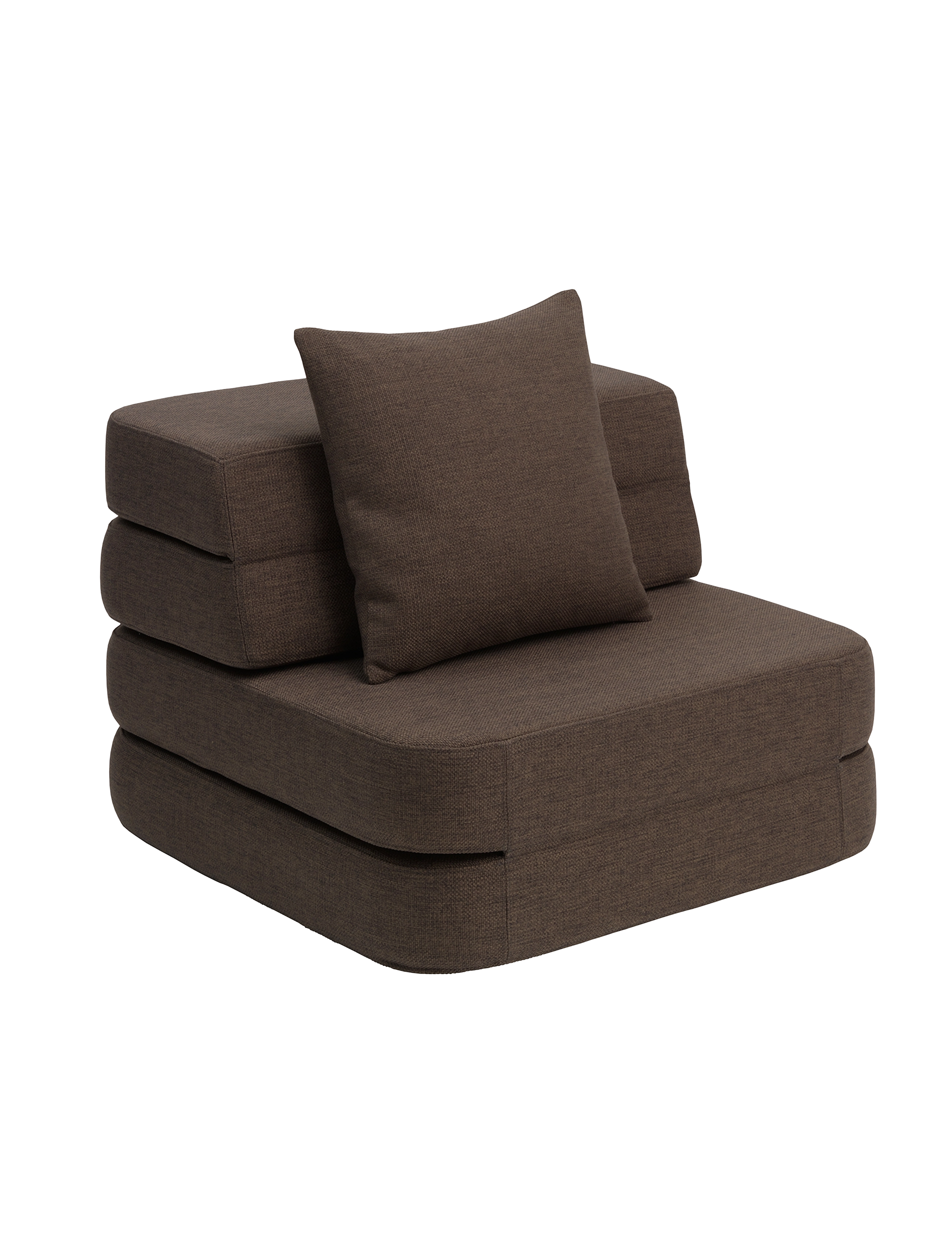 By KlipKlap - KK 3 Fold Sofa Single Soft - Brown w. Sand - brown with sand - 1